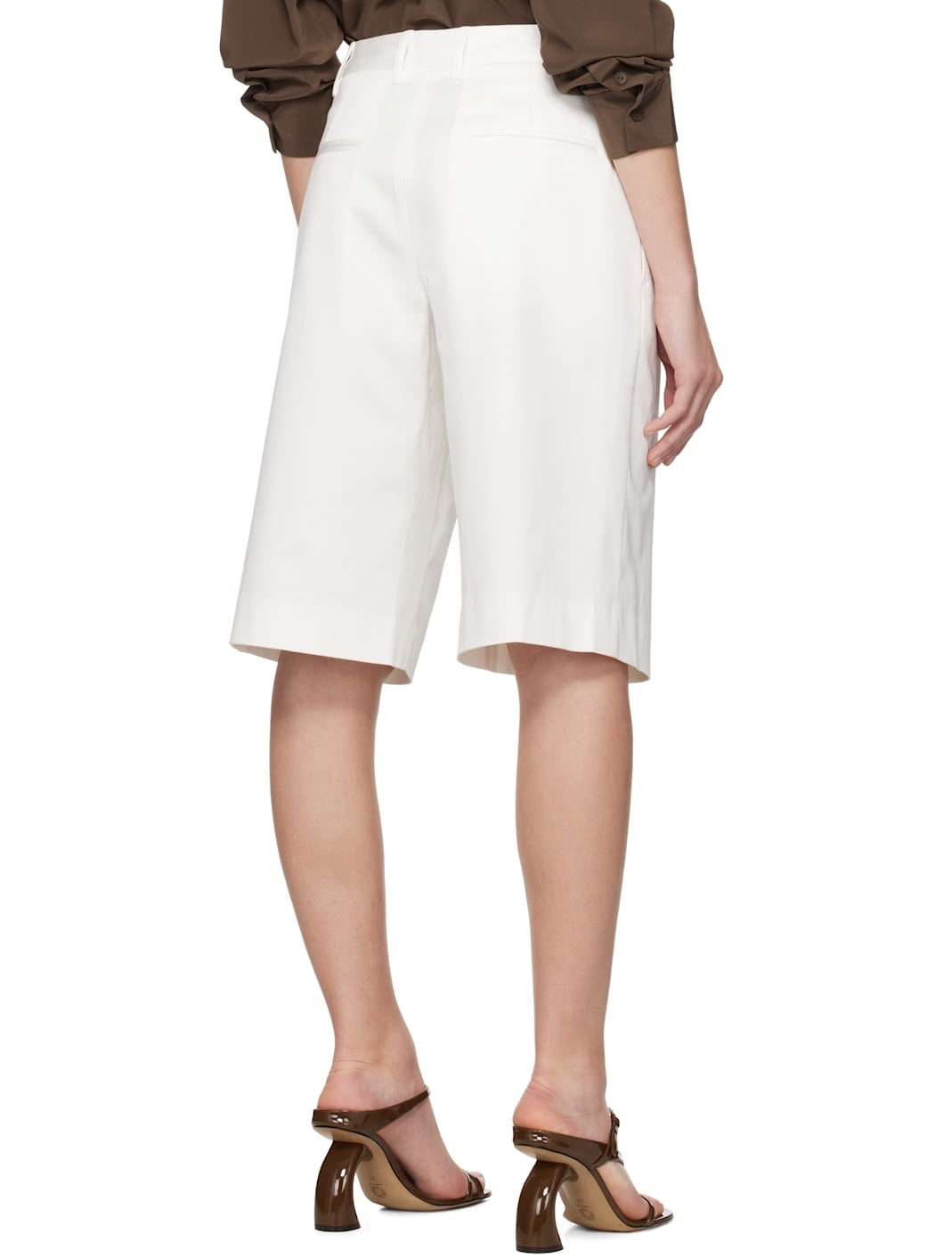 White Long Chino Shorts - 3