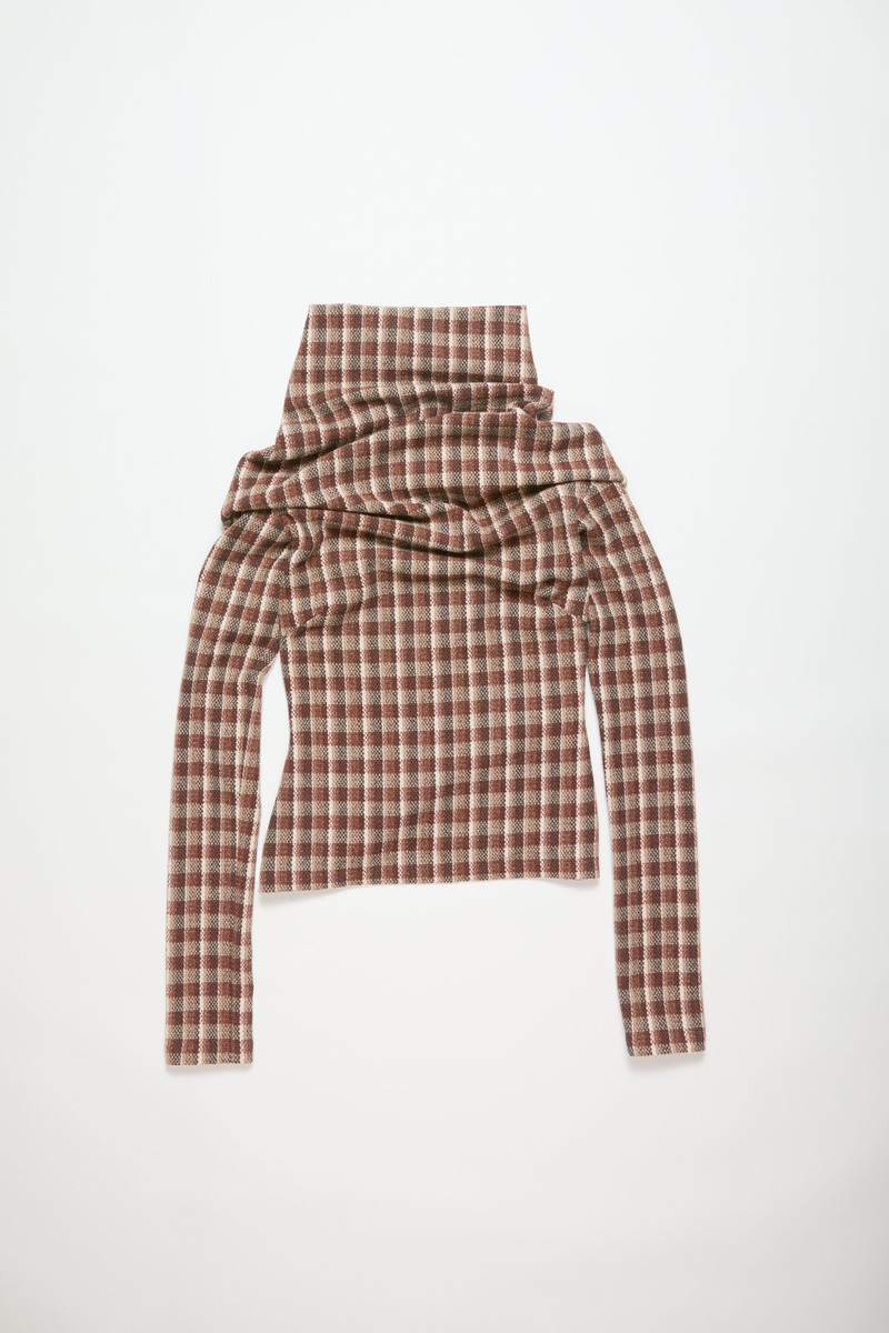 High neckline blouse - Beige/brown 6