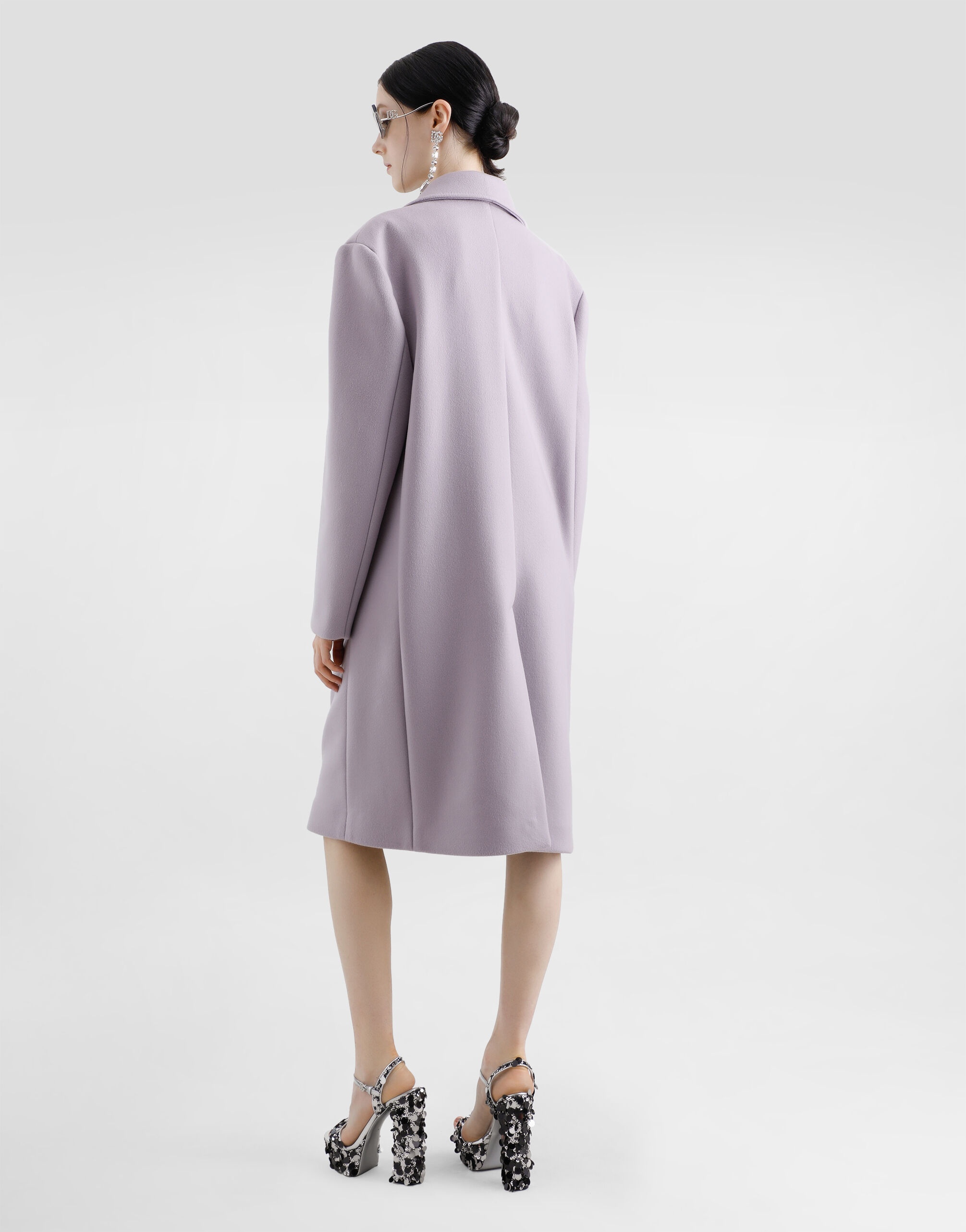 Single-breasted cashmere baize coat - 3