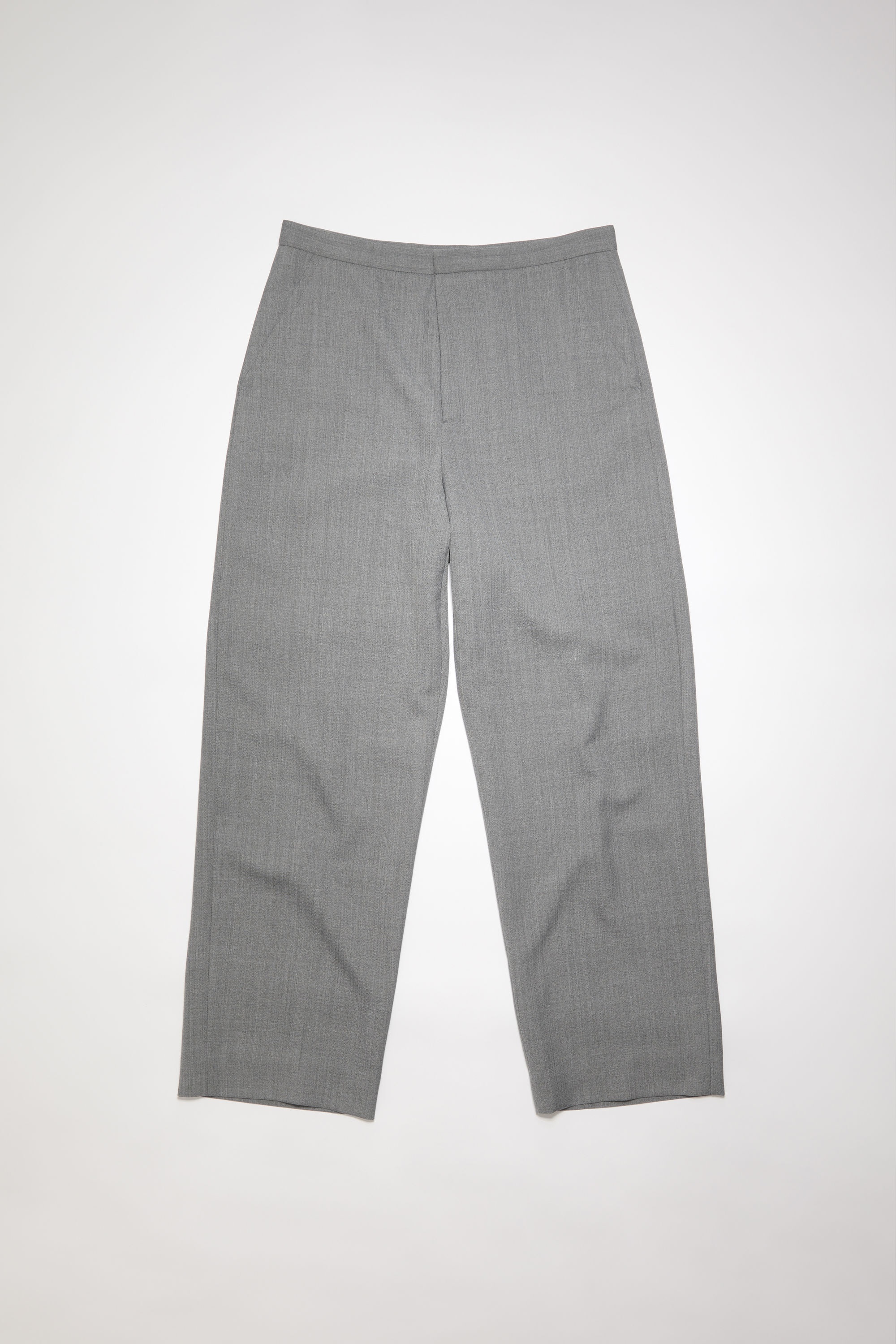 Wool blend trousers - Grey Melange - 6
