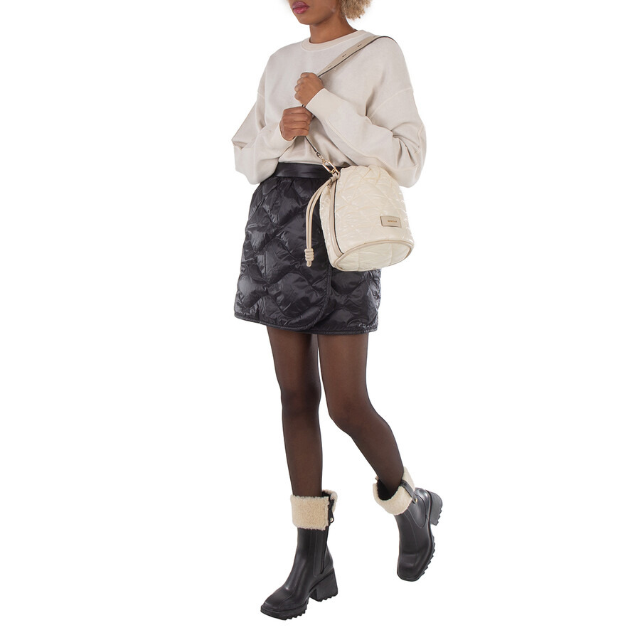 Moncler White Quilted Nylon Laque Bucket Bag - 2
