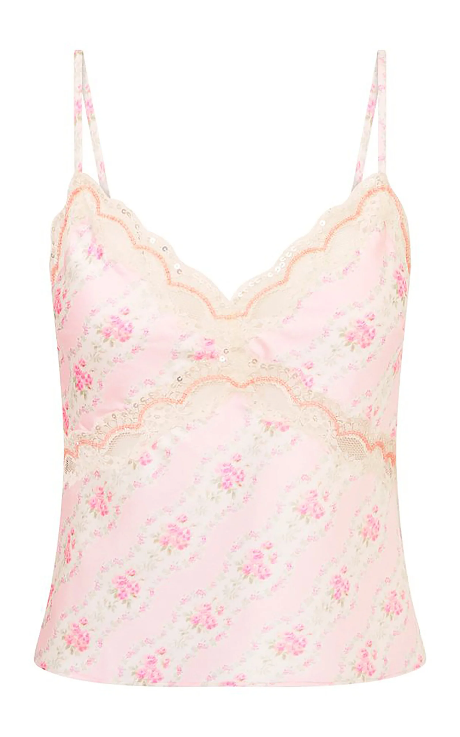 Lamora Floral Satin Top pink - 1