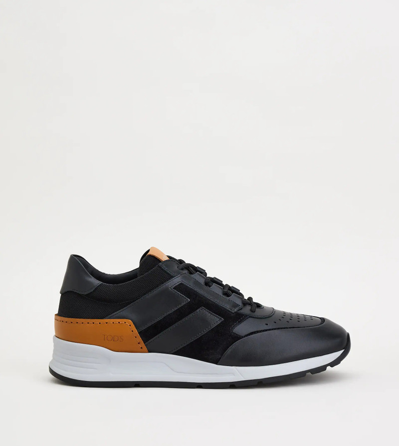SNEAKERS IN LEATHER - BLACK 1