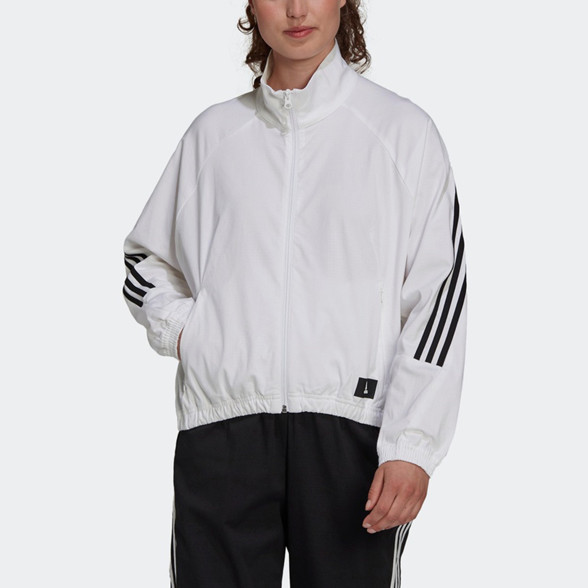 (WMNS) adidas W Fi Wv Tt Stripe Sports Stylish Jacket White H21577 - 2
