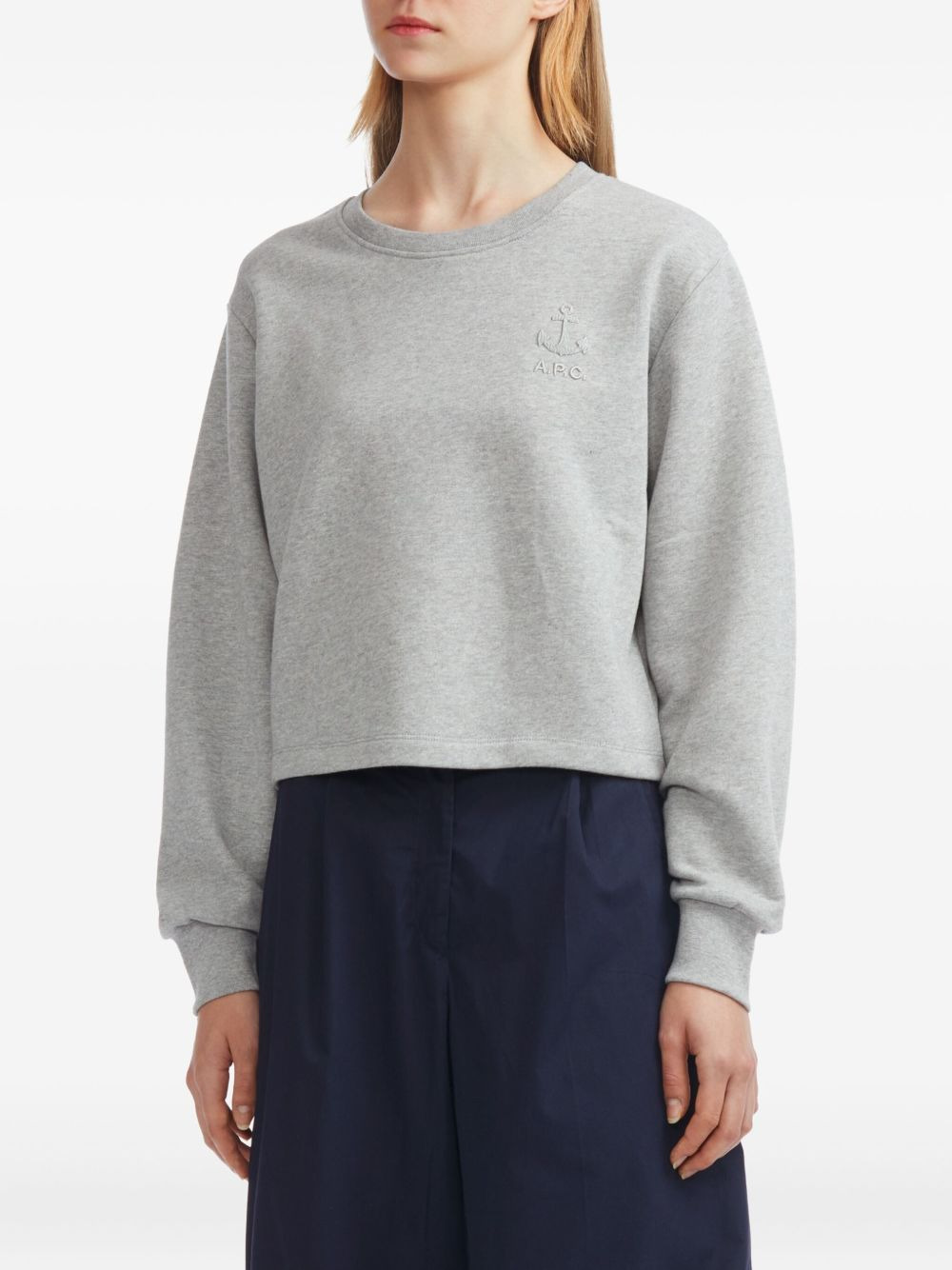 anchor-embroidered sweatshirt - 3