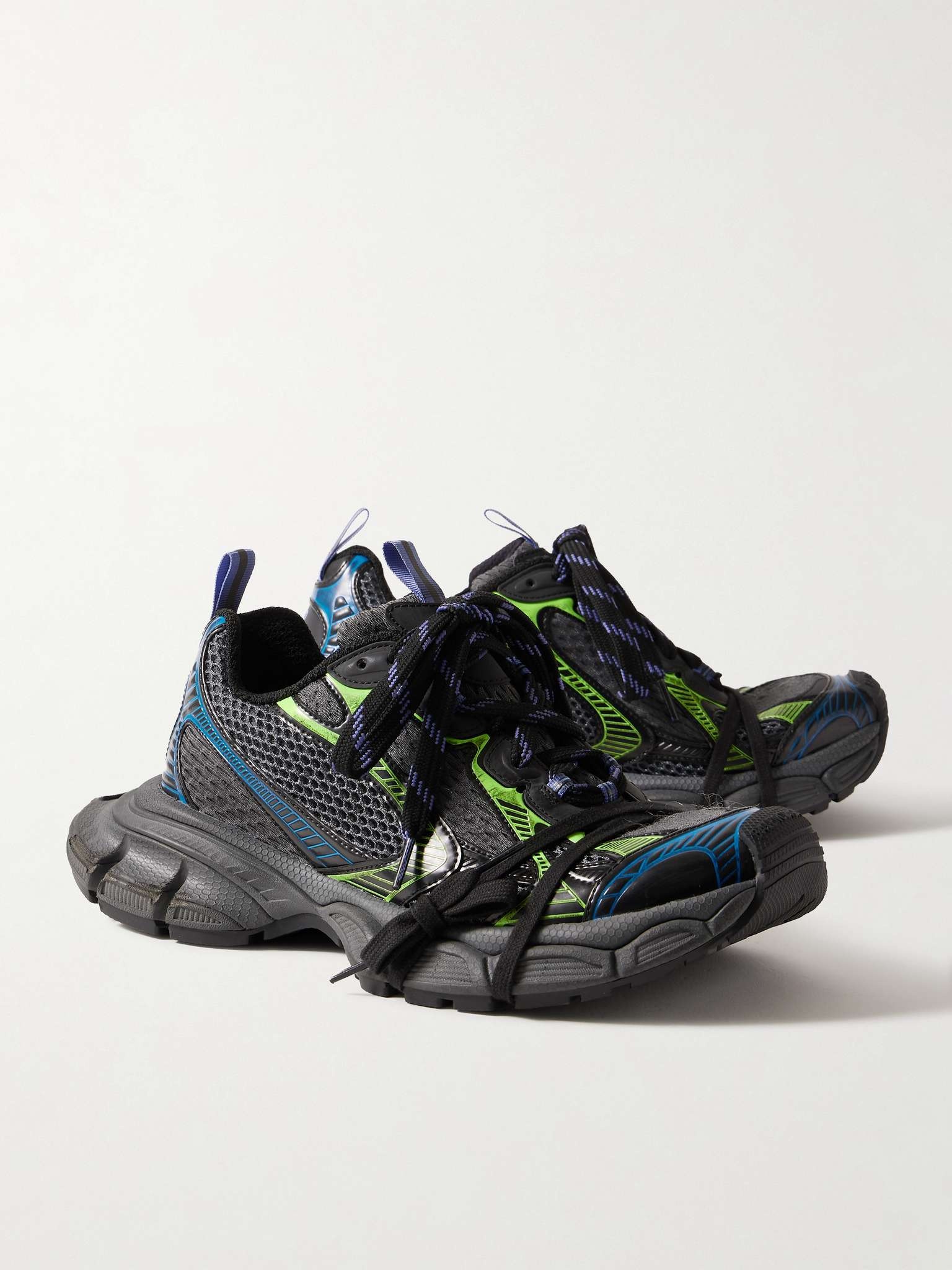 BALENCIAGA 3XL Distressed Mesh and Rubber Sneakers