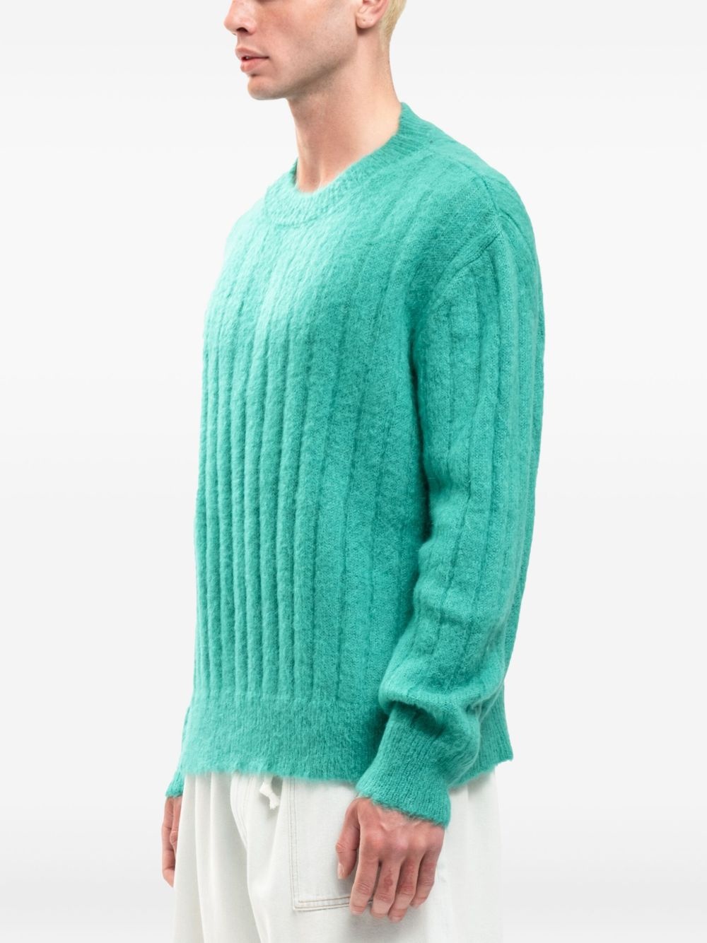 ribbed fuzzy sweater - 2