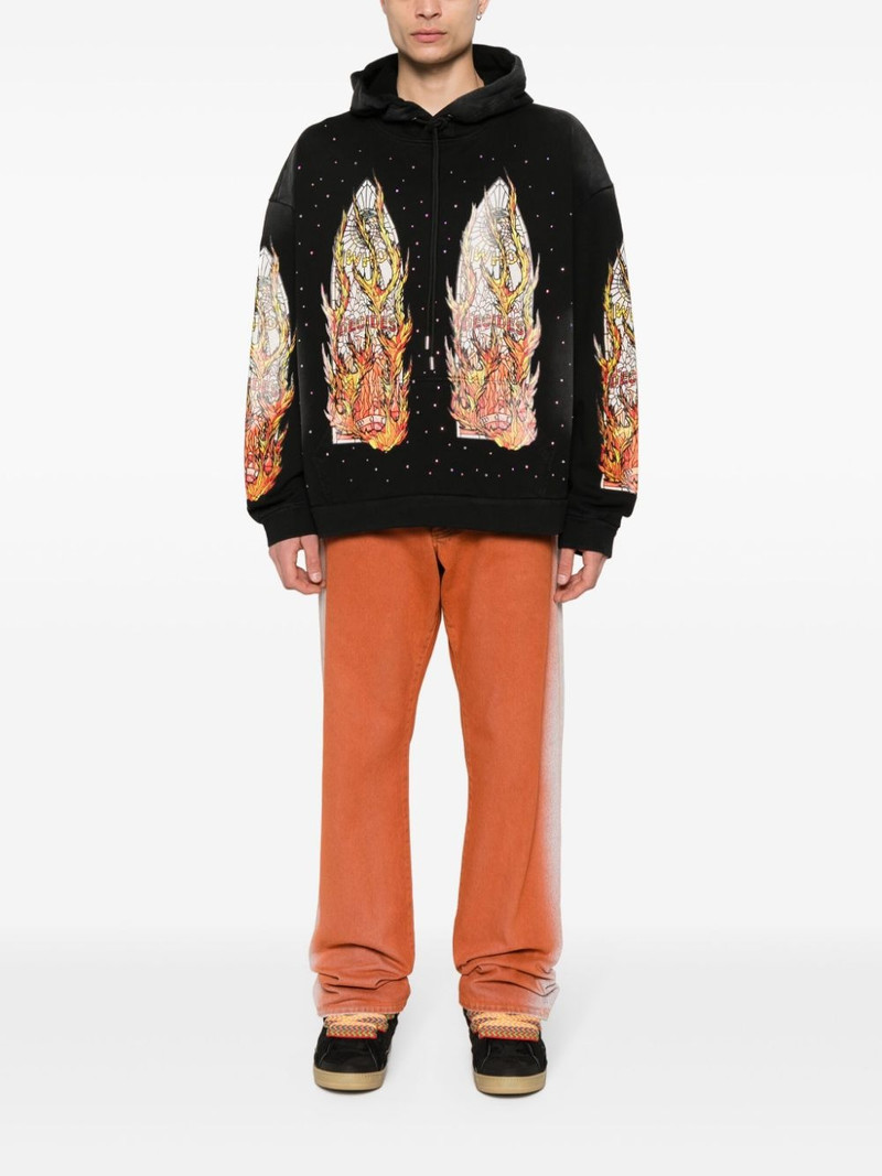 WHO DECIDES WAR Flames Glass hoodie outlook