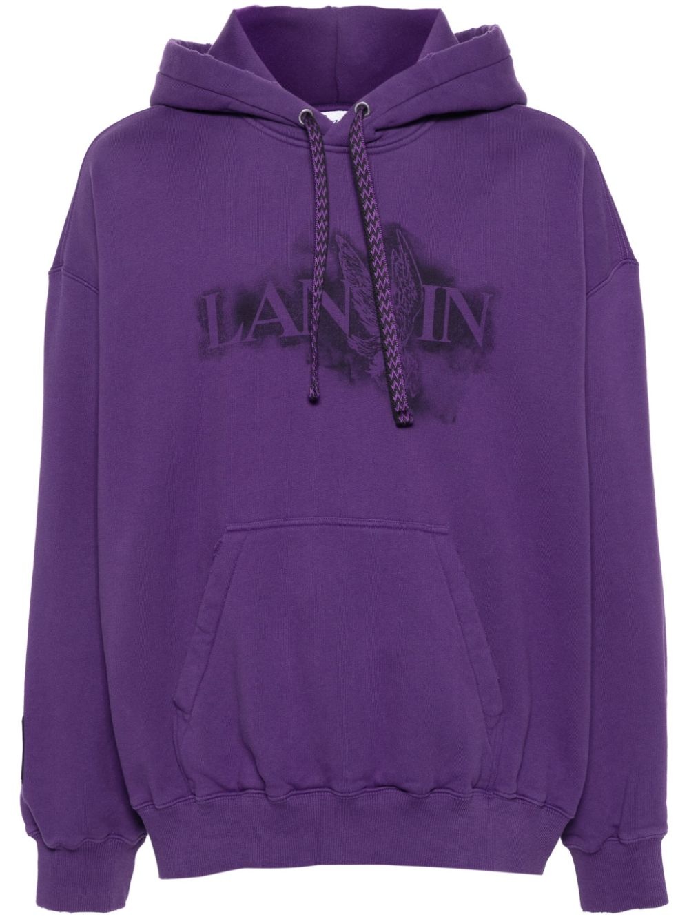 logo-print cotton hoodie - 1