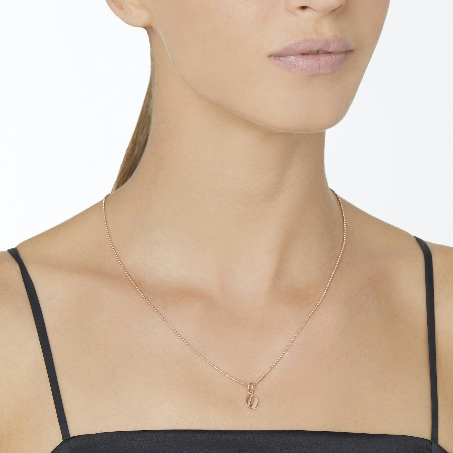 ROSE GOLD LETTER Q CHARM - 3