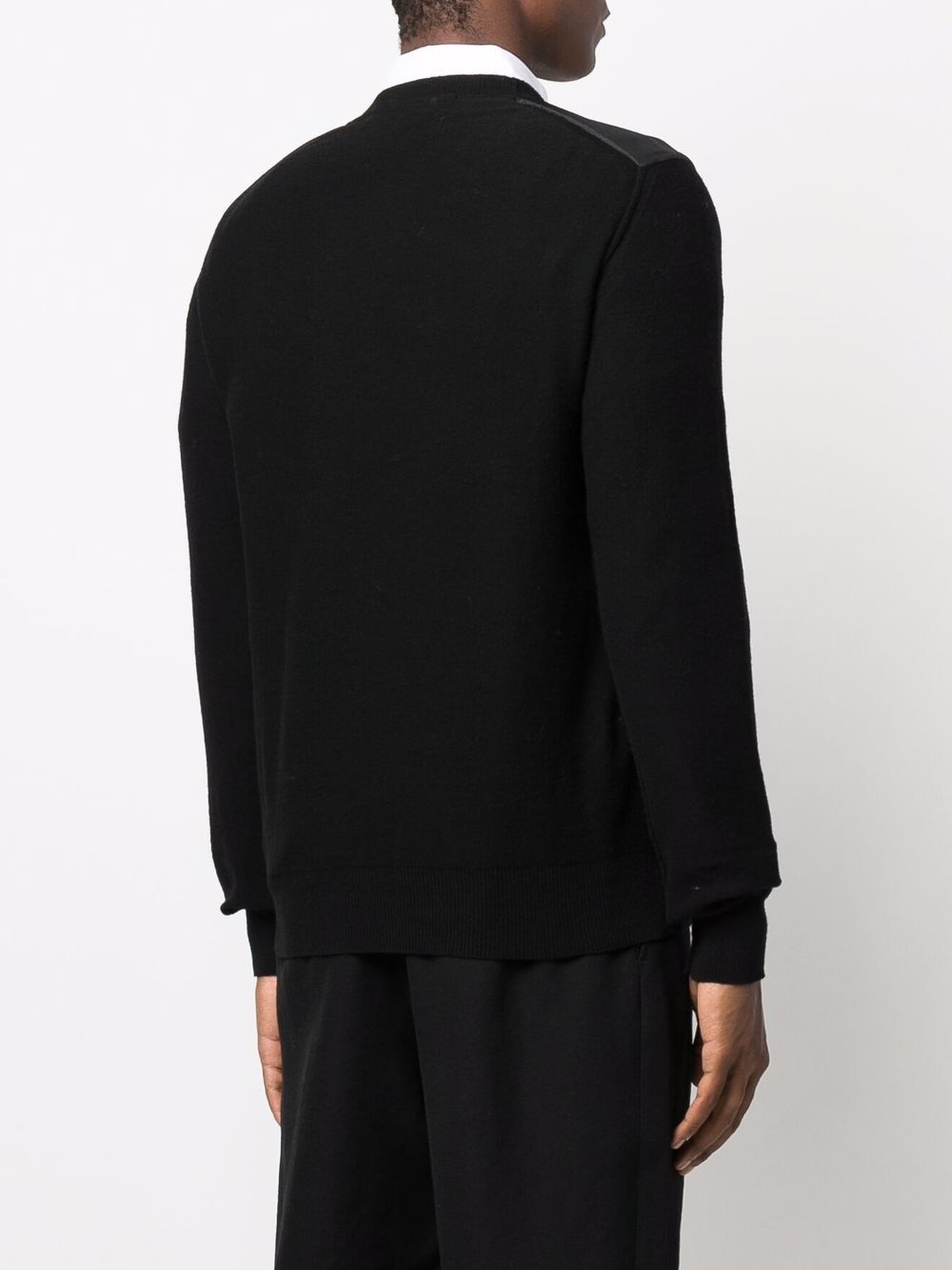 panelled crew-neck jumper - 4