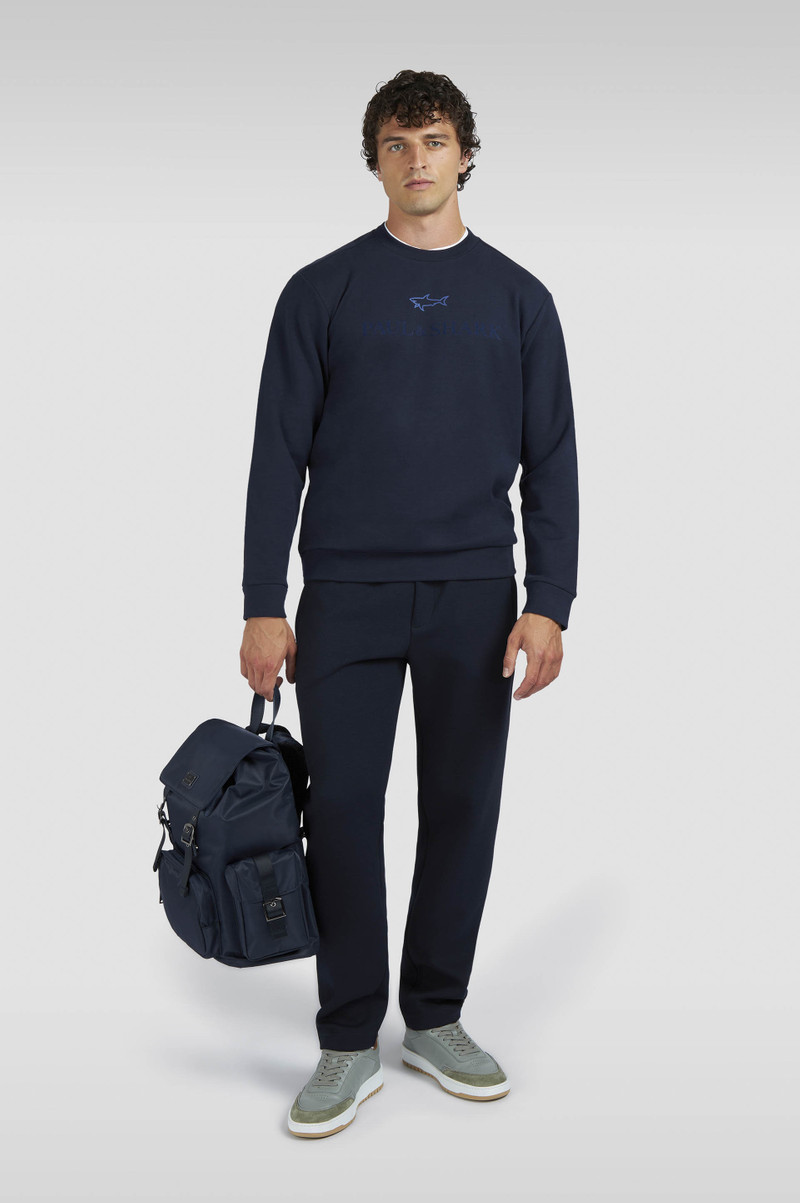 Paul & Shark X-SOFT COTTON SWEATSHIRT WITH LOGO PRINT outlook