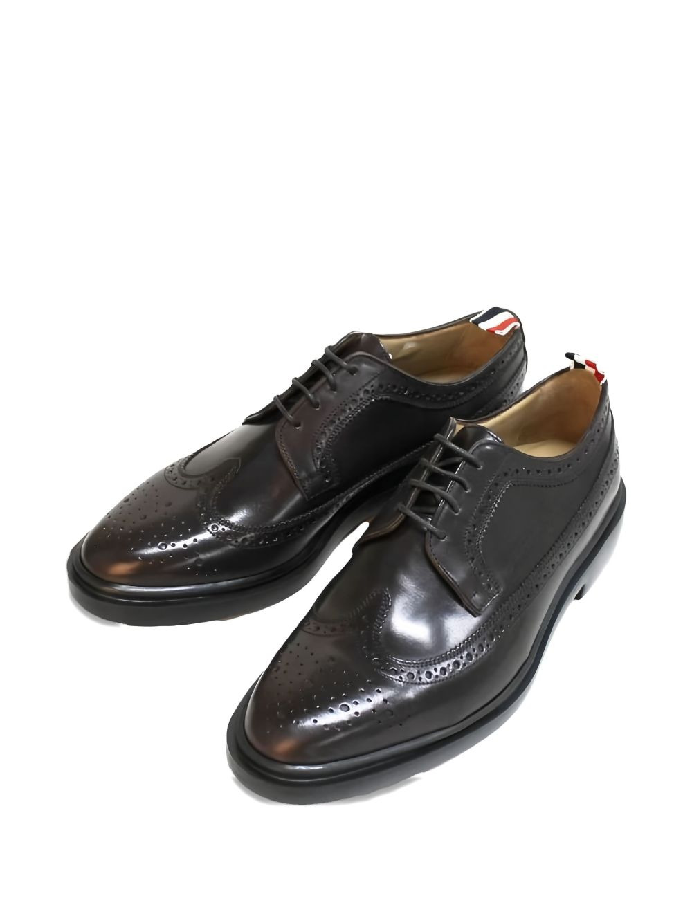 brogue-detail lace-up derby shoes - 2