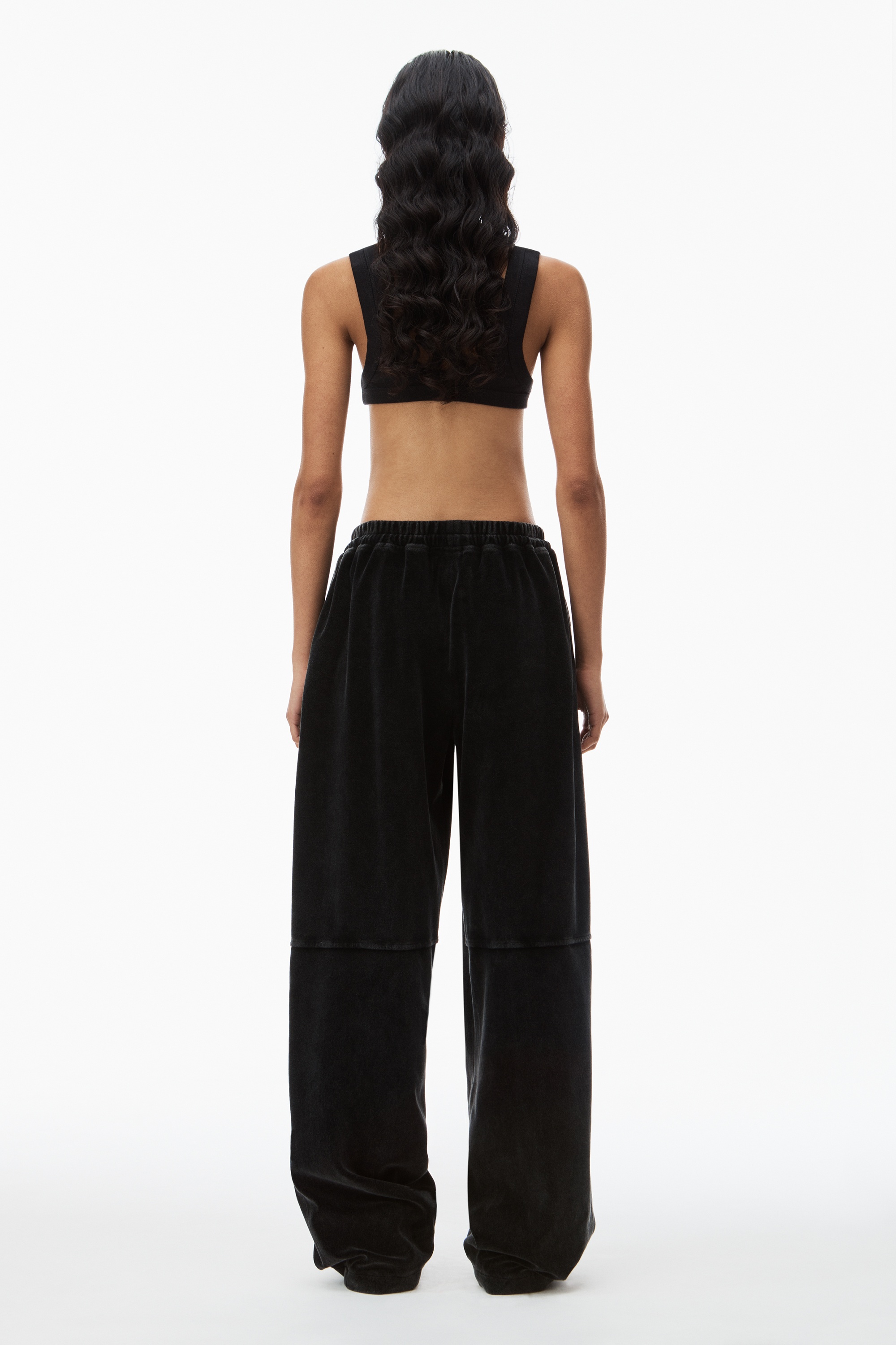 apple logo track pant in velour - 4