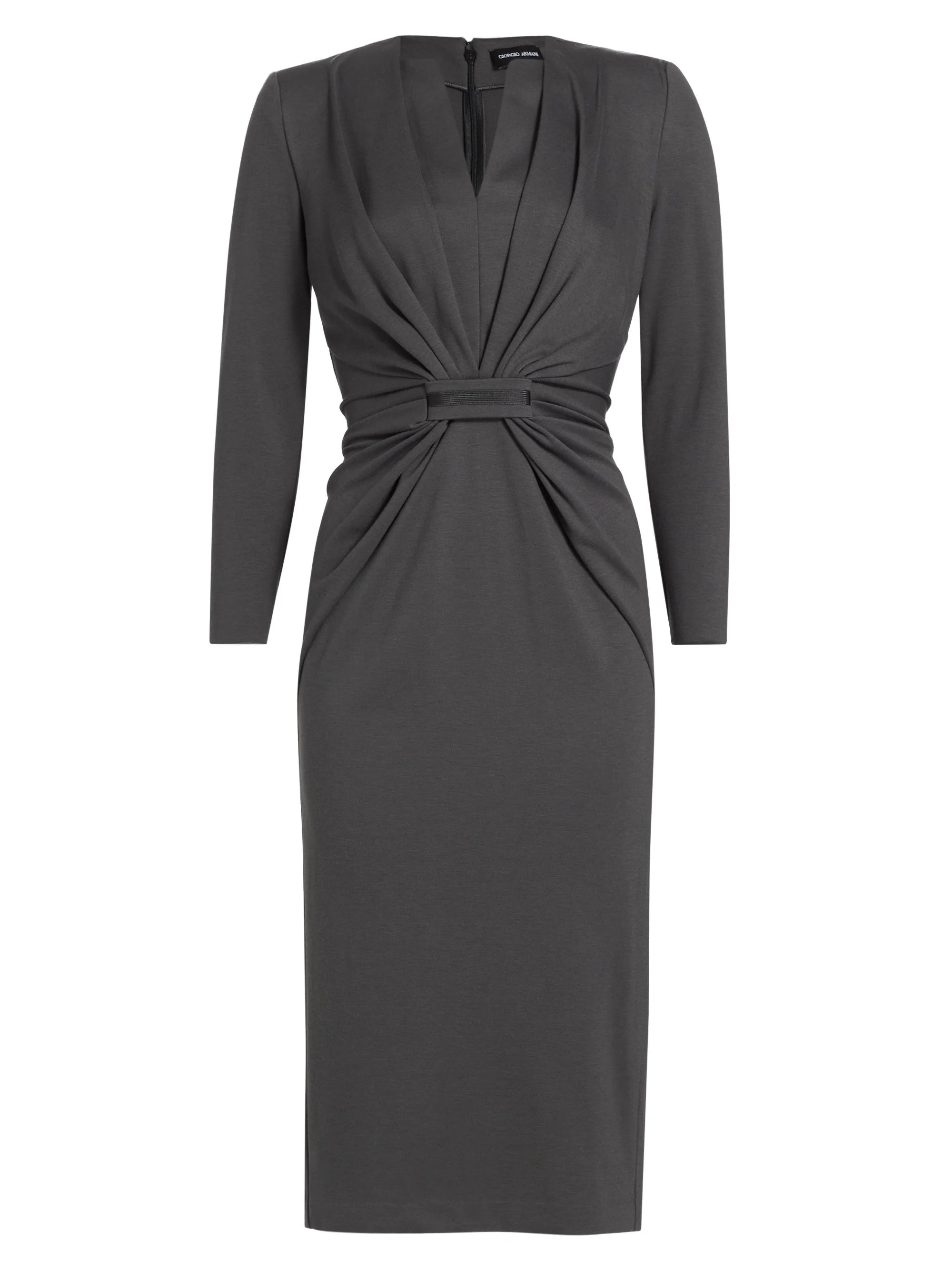 Women's Tab Front Jersey Dress - Dark Grey - 1