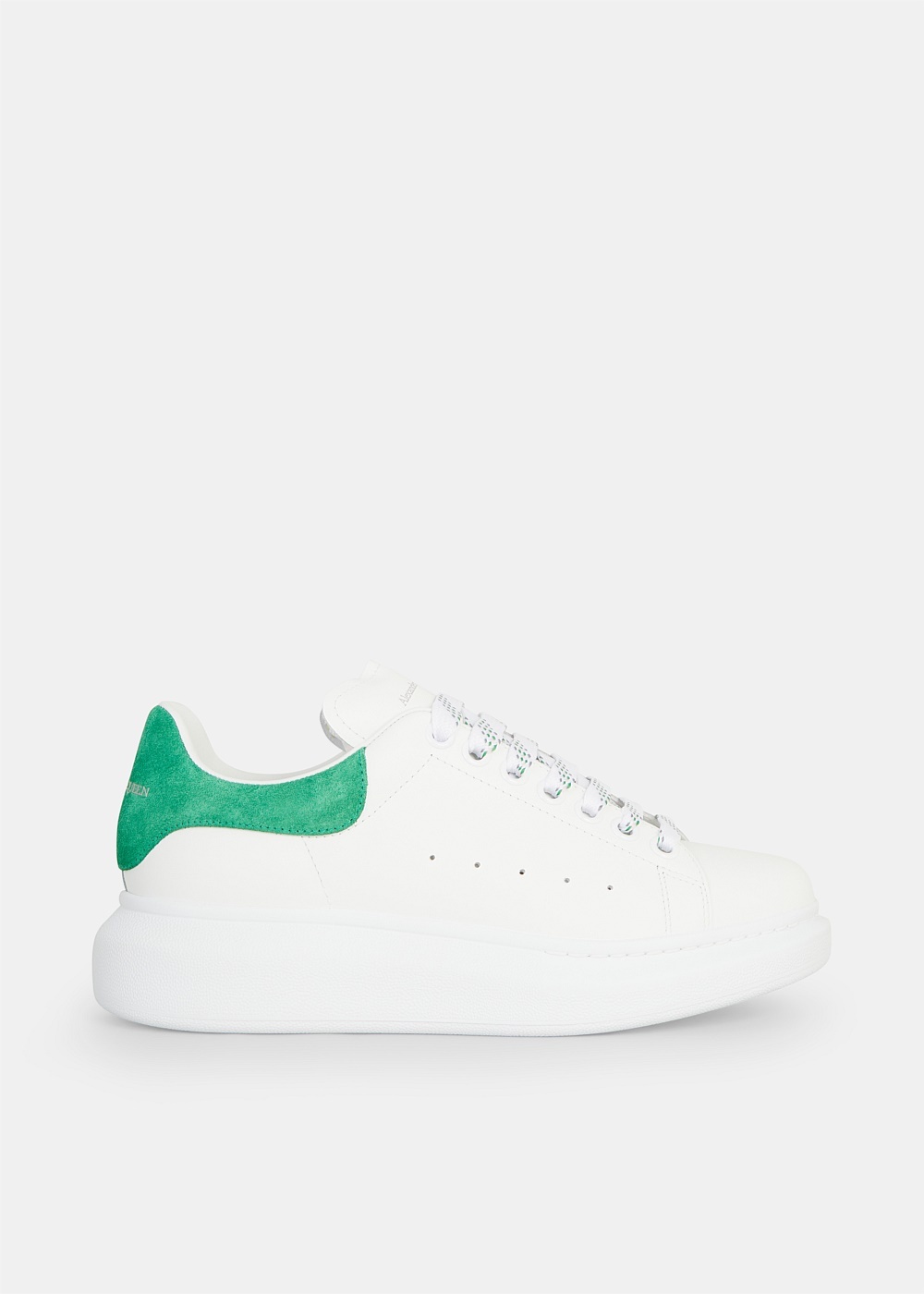 White & Bright Green Oversized Platform Sneaker - 1