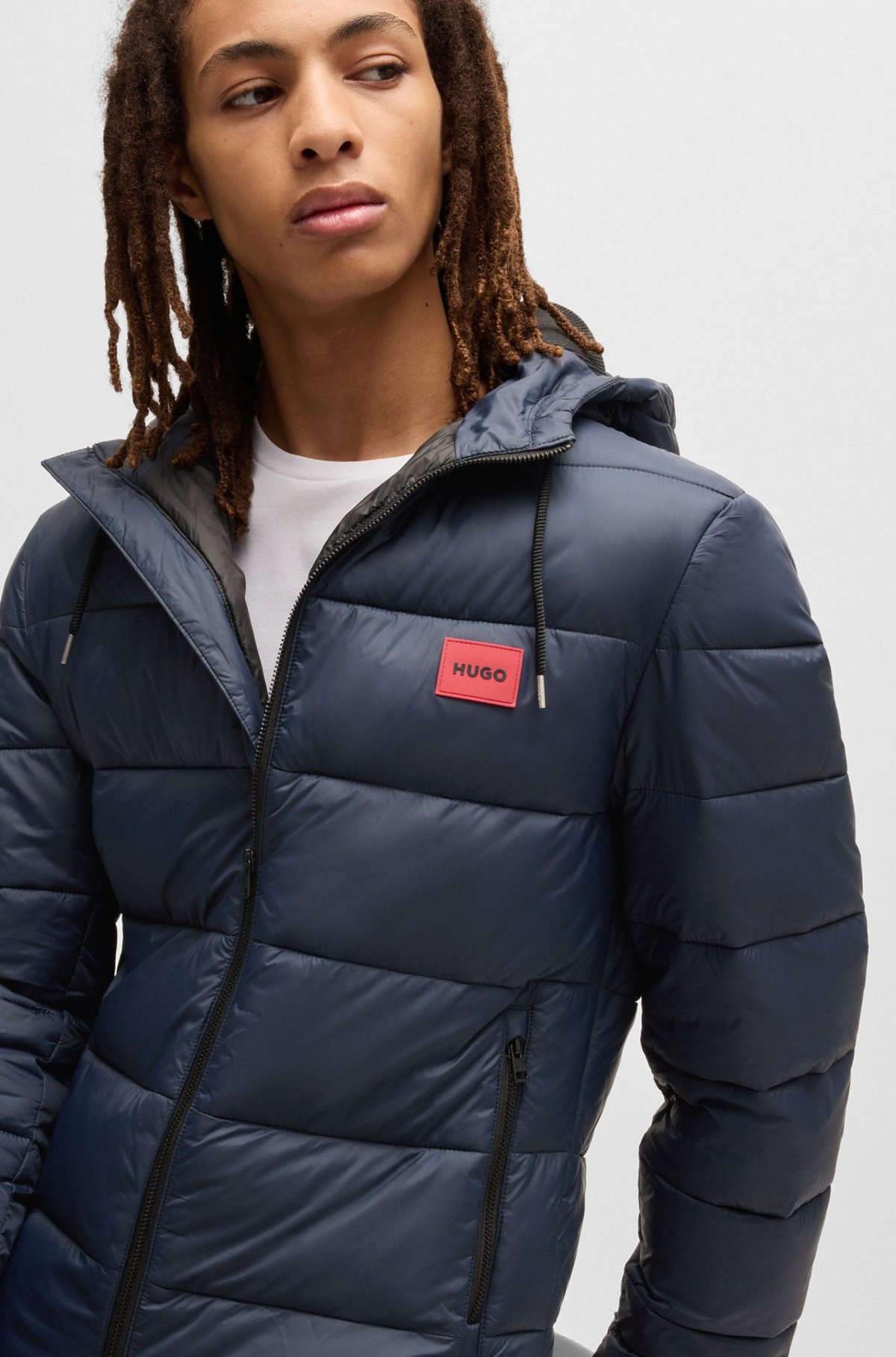 SLIM-FIT WATER-REPELLENT PUFFER JACKET WITH LOGO TRIM - 6