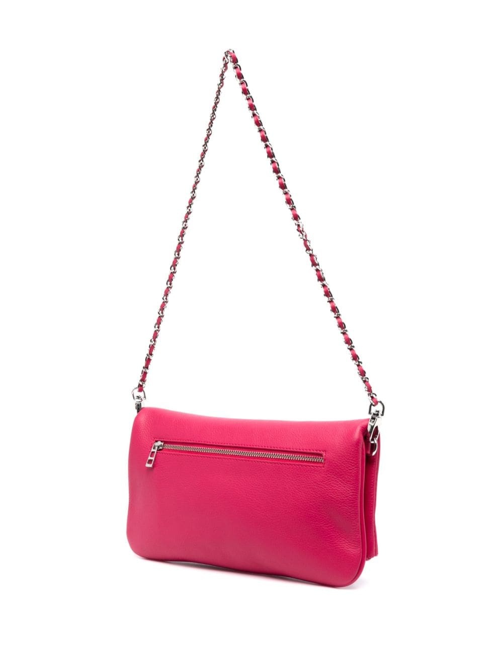 logo-plaque leather shoulder bag - 3