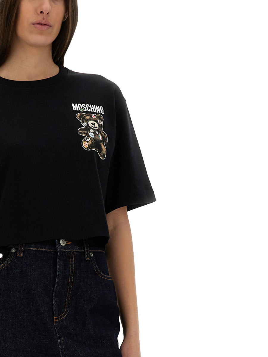 Moschino Women Cropped T-Shirt "Teddy Bear" - 4