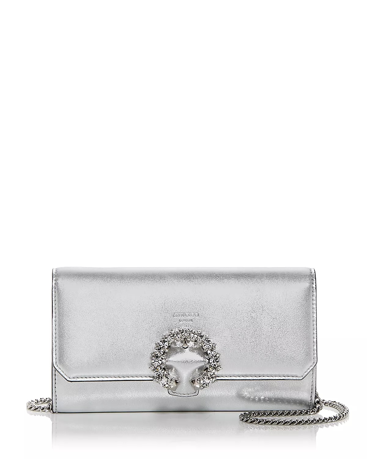 Madeline Embellished Buckle Leather Wallet On Chain - 1