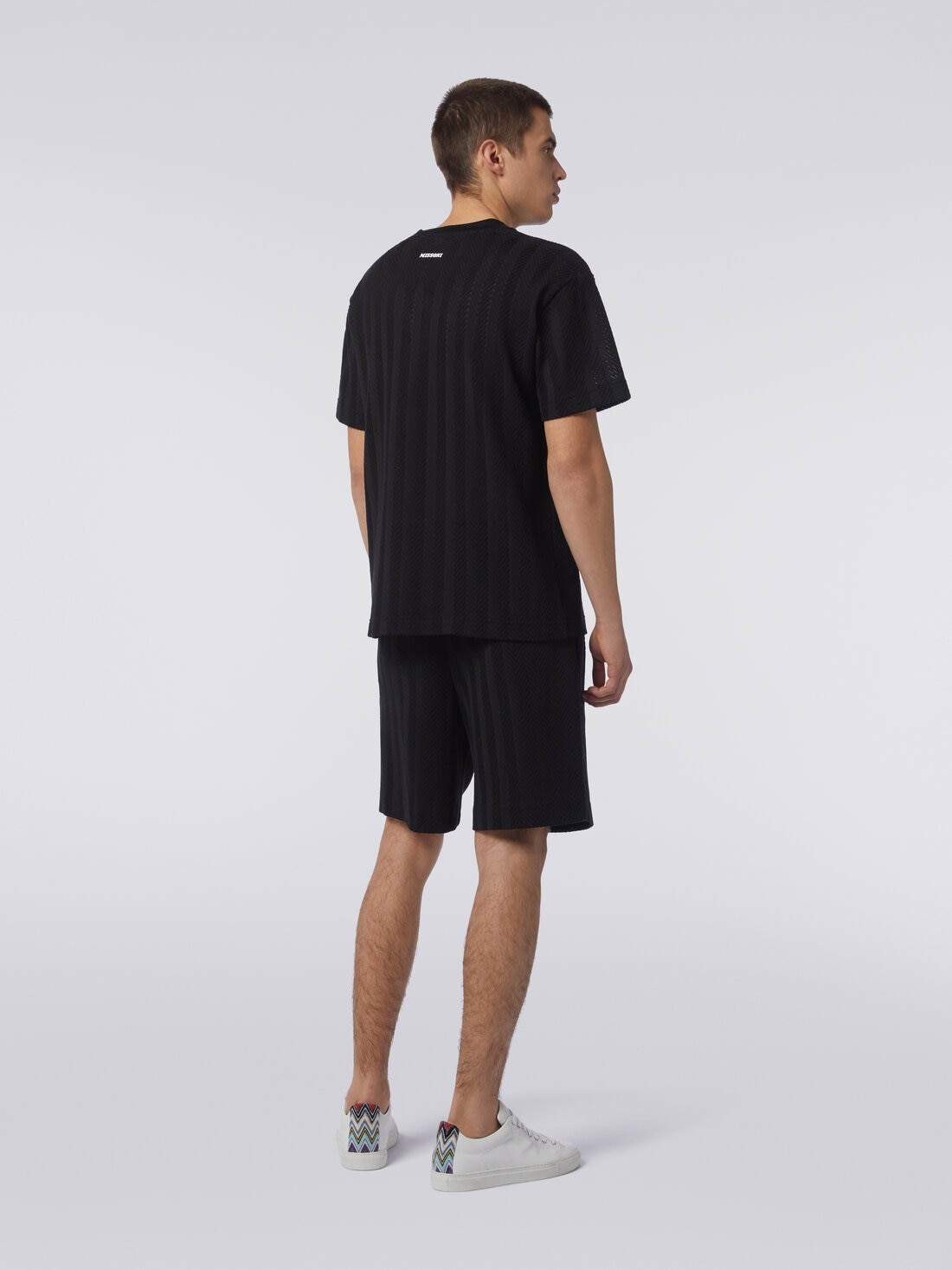 Shorts in zigzag viscose and cotton - 4