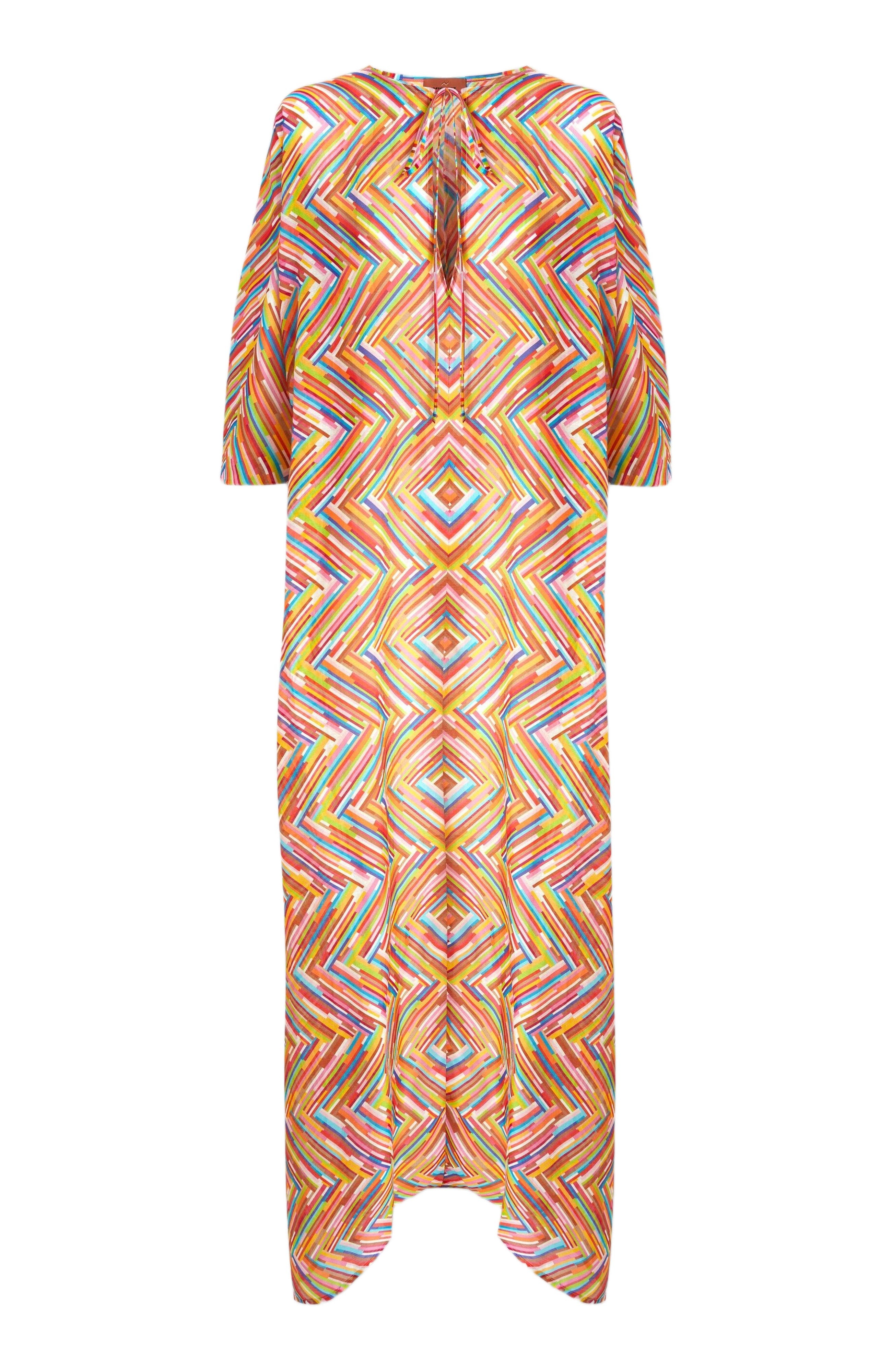 Missoni Long Kaftan In Printed Cotton And Silk Blend in Multicoloured 2 at Nordstrom - 2