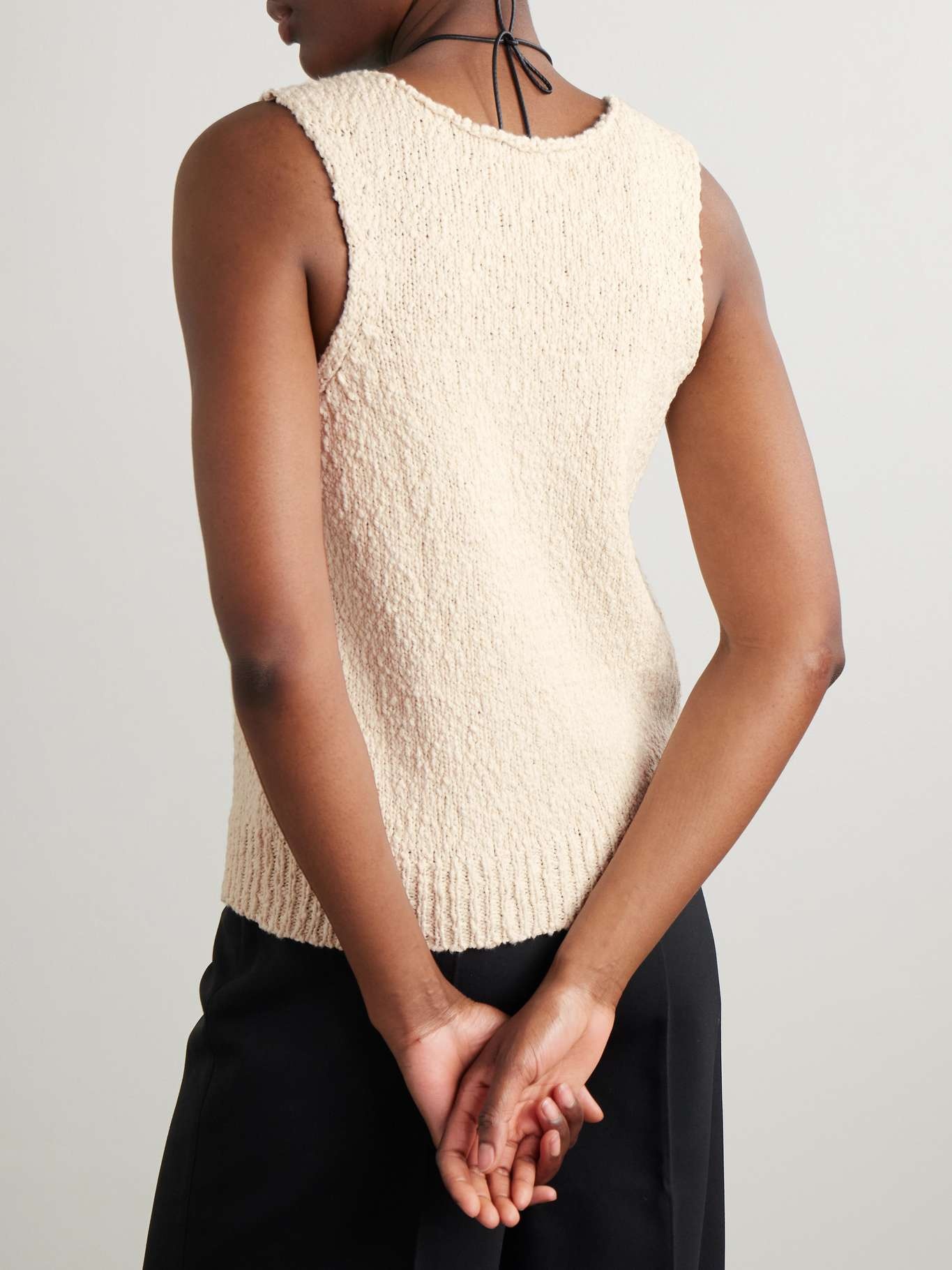 Textured-cotton tank Off-white - 3
