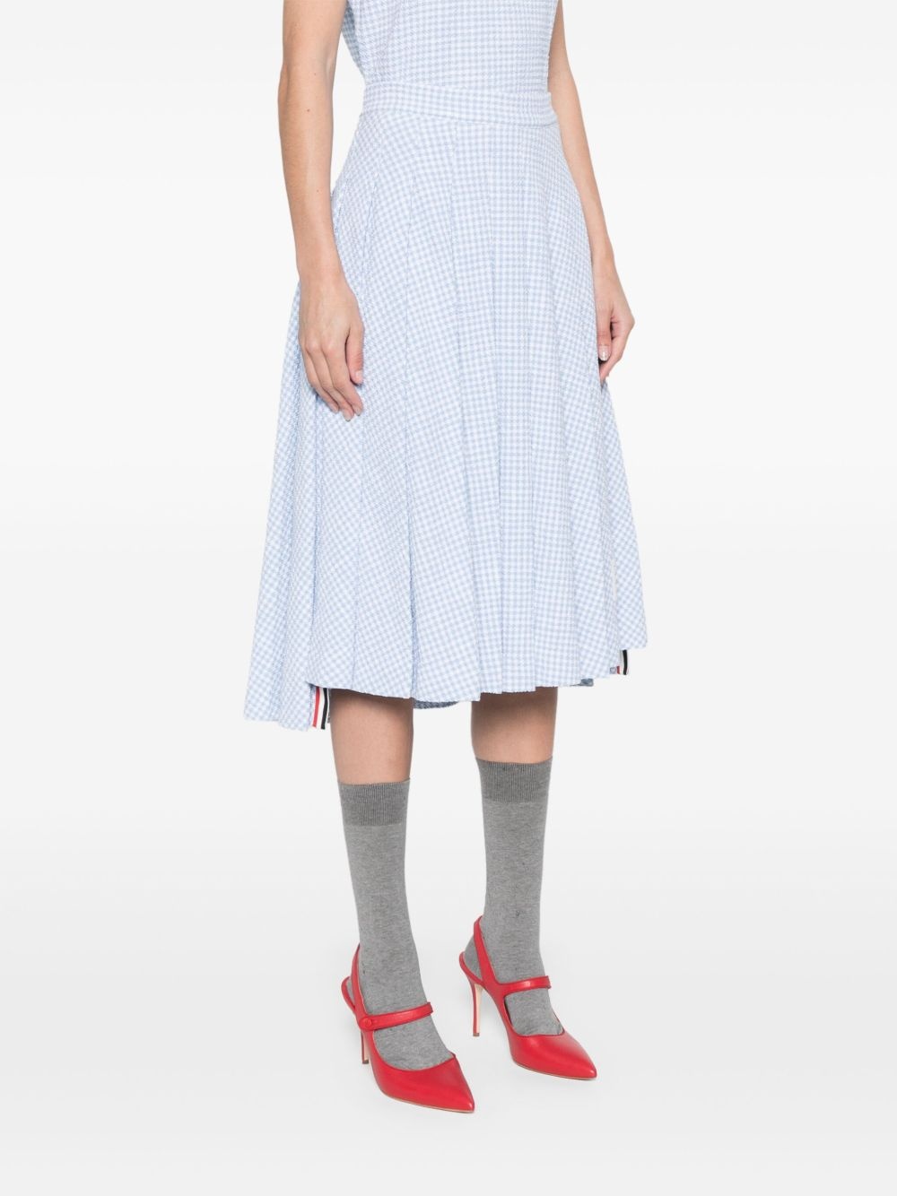 pleated tweed midi skirt - 3