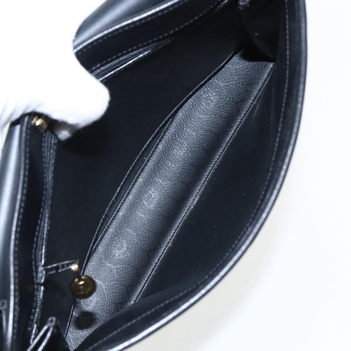 DIOR Honeycomb Canvas Hand Bag Black Gold - 12