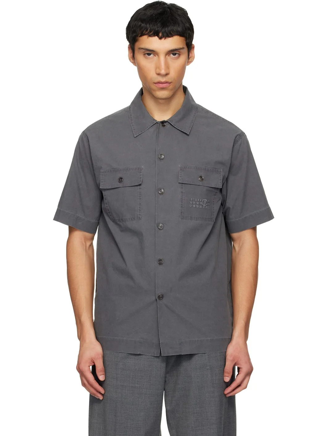 Gray Cotton Shirt - 1