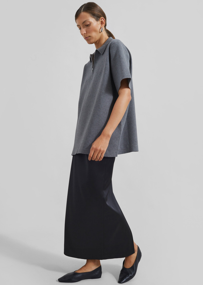 Riya Zip-Up Polo - Grey 6