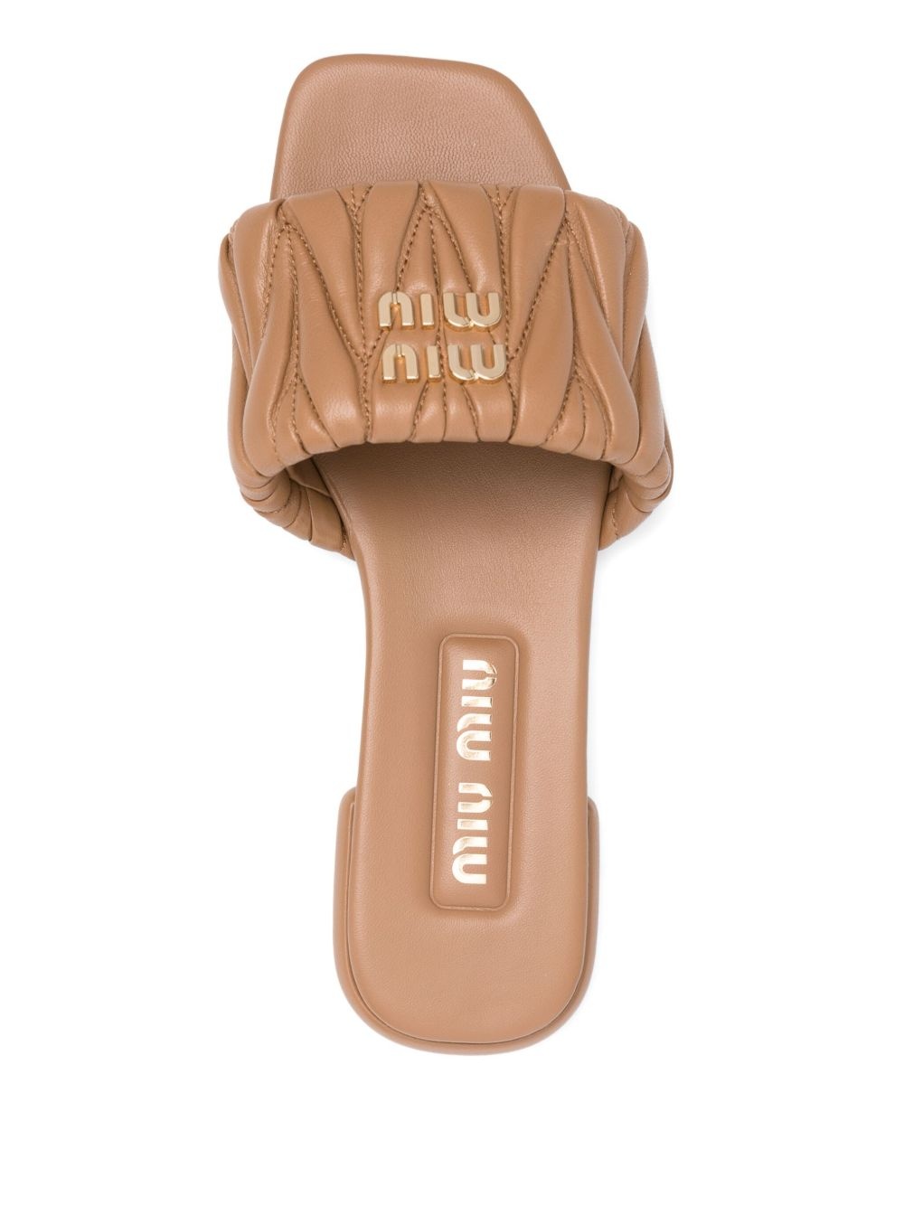 Miu Miu Women Matelassé Leather Flat Sandals - 3
