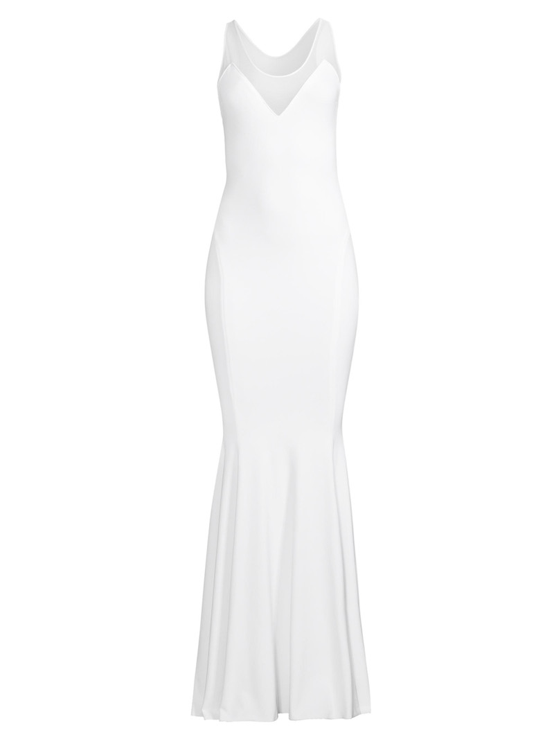 Women's Racerback Fishtail Gown - Snow White 1