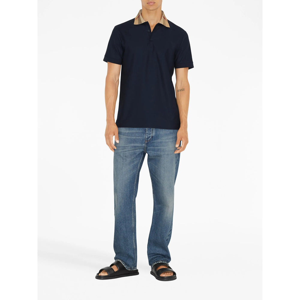 Burberry Blue Polo Shirts Men - 3