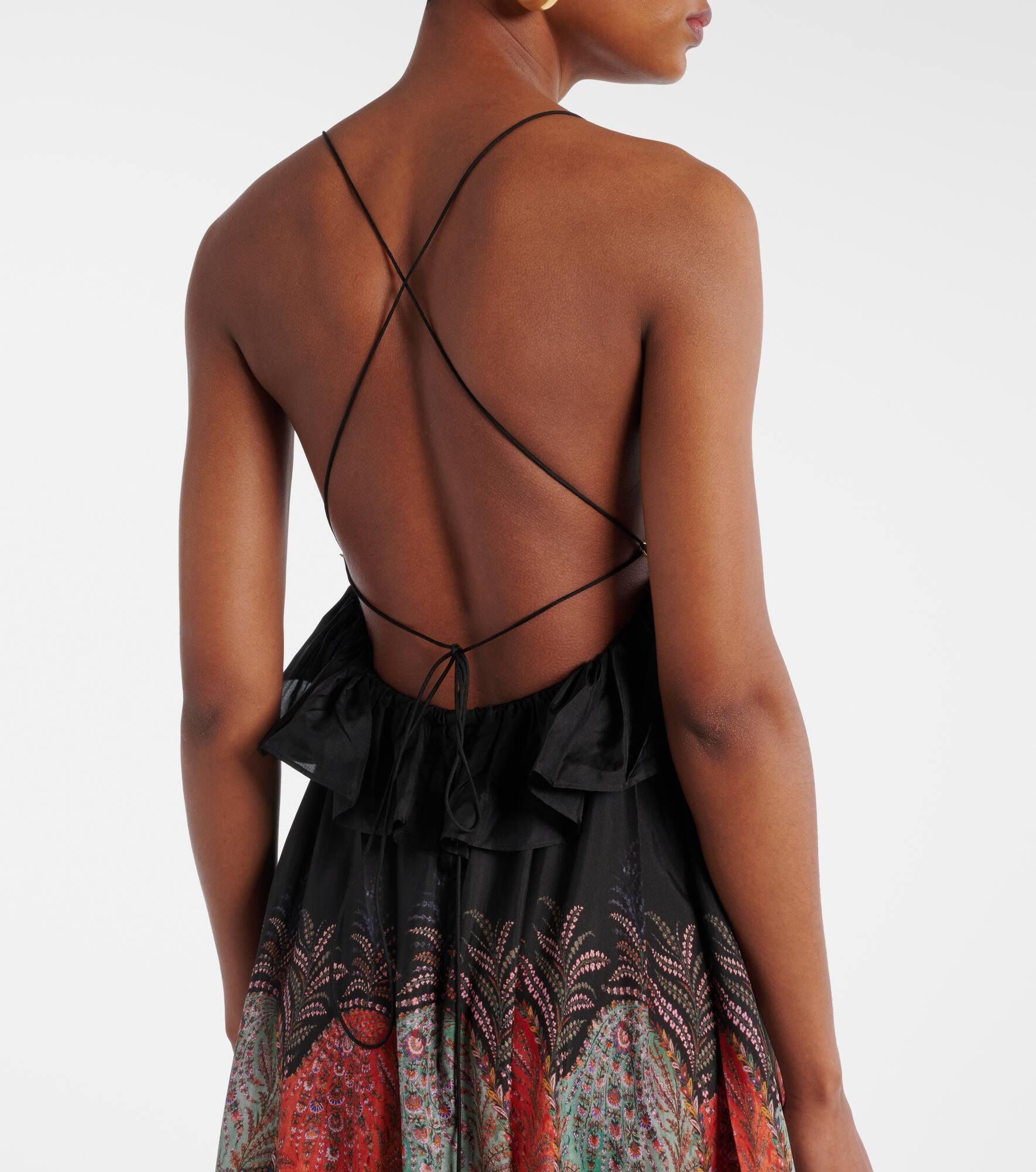 Rhiannon paisley ruffled silk maxi dress - 6