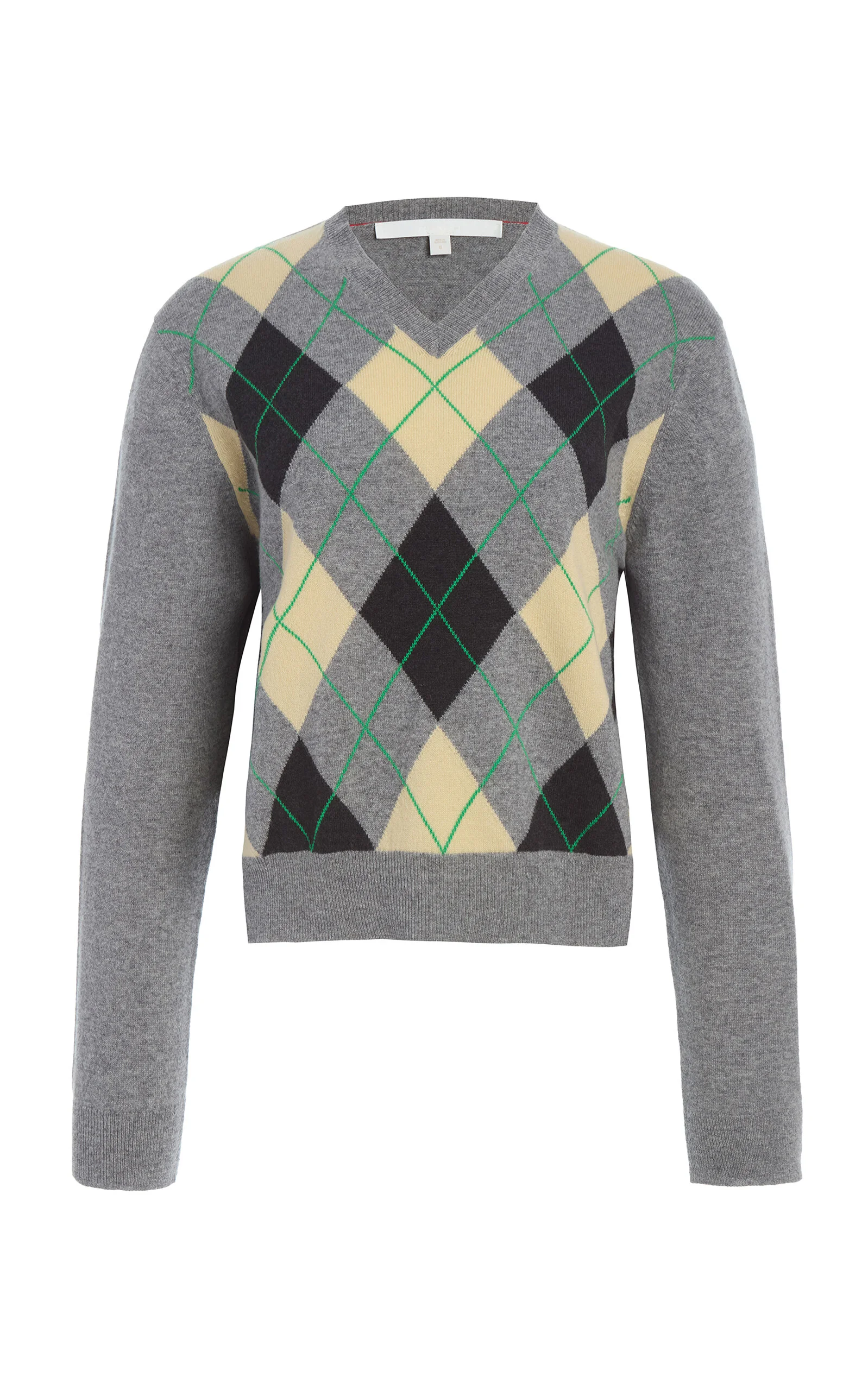 The Academy Cashmere Argyle Sweater grey - 1