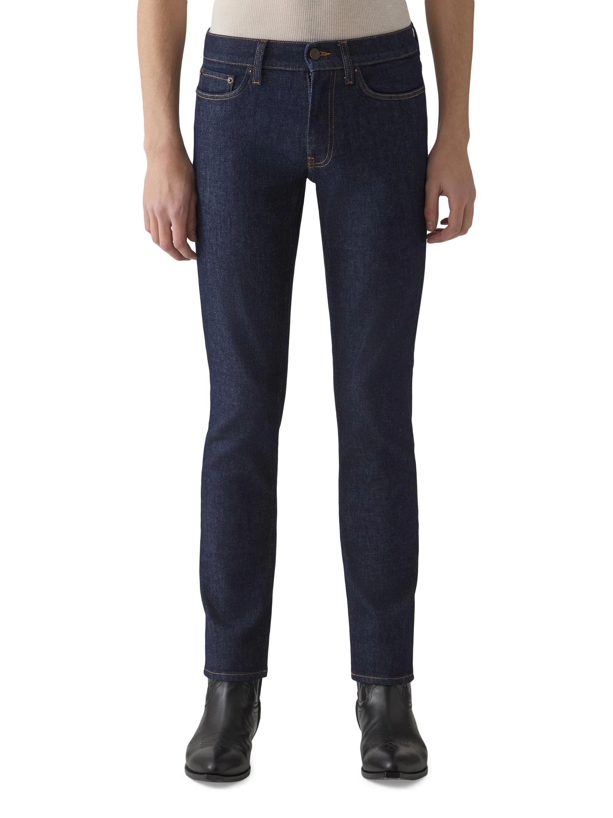 Men's Stretch-Denim Mid-Rise Slim-Fit Jeans - Blue Rinse - 1