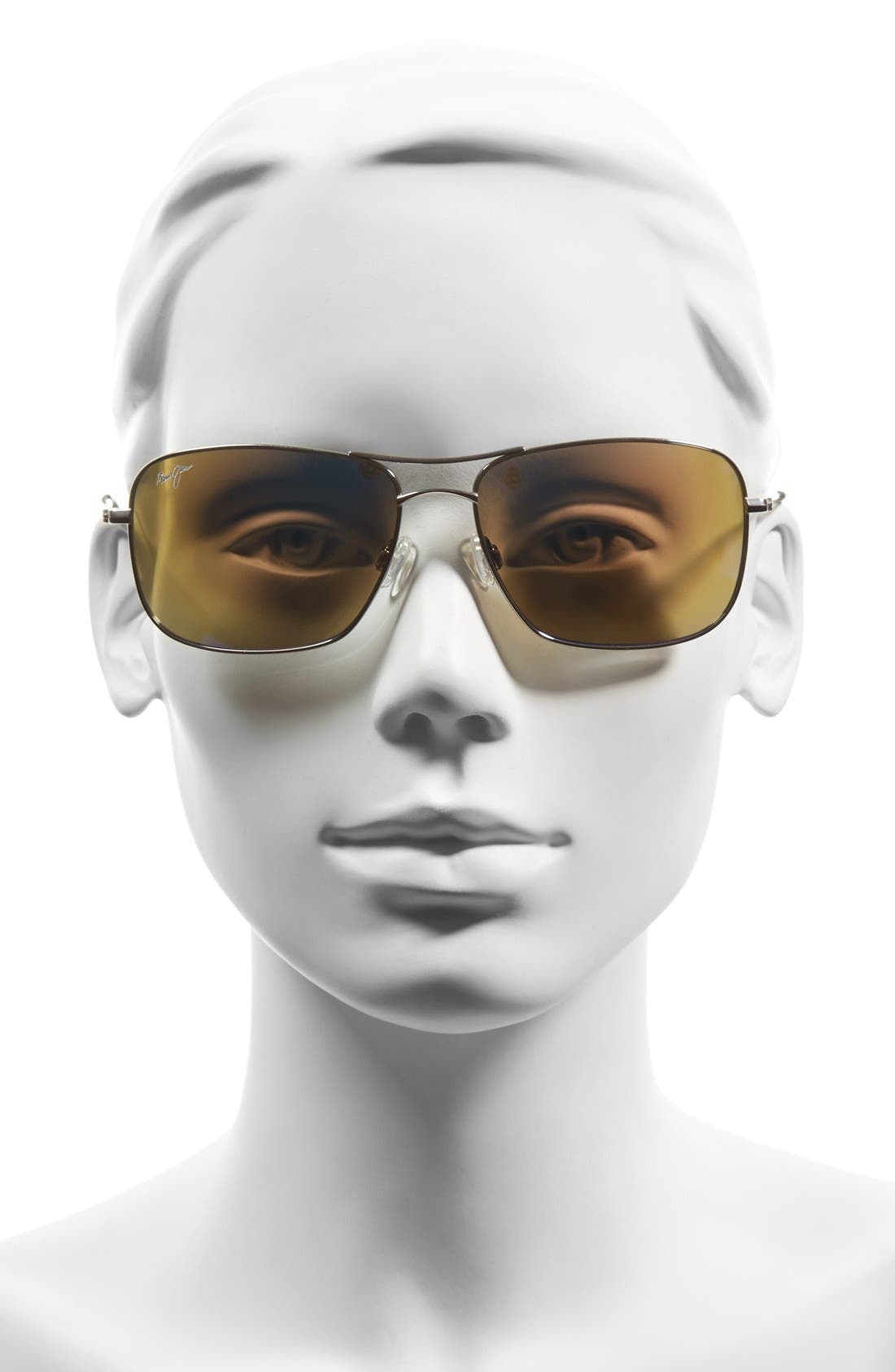 Maui Jim Wiki Wiki 59mm Polarized Aviator Sunglasses in Silver/Blue Hawaii at Nordstrom - 4