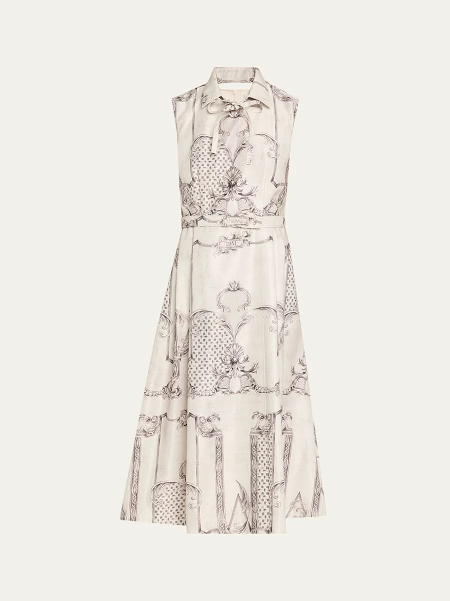 Sleeveless Paisley-Print Midi Dress - 1