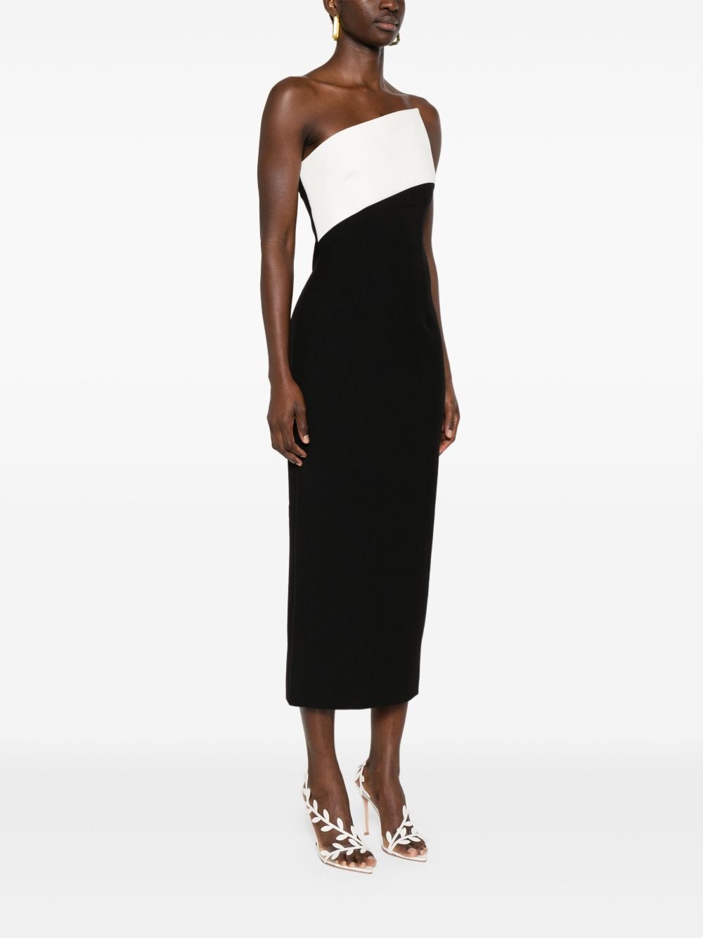 contrast-panel midi dress - 3