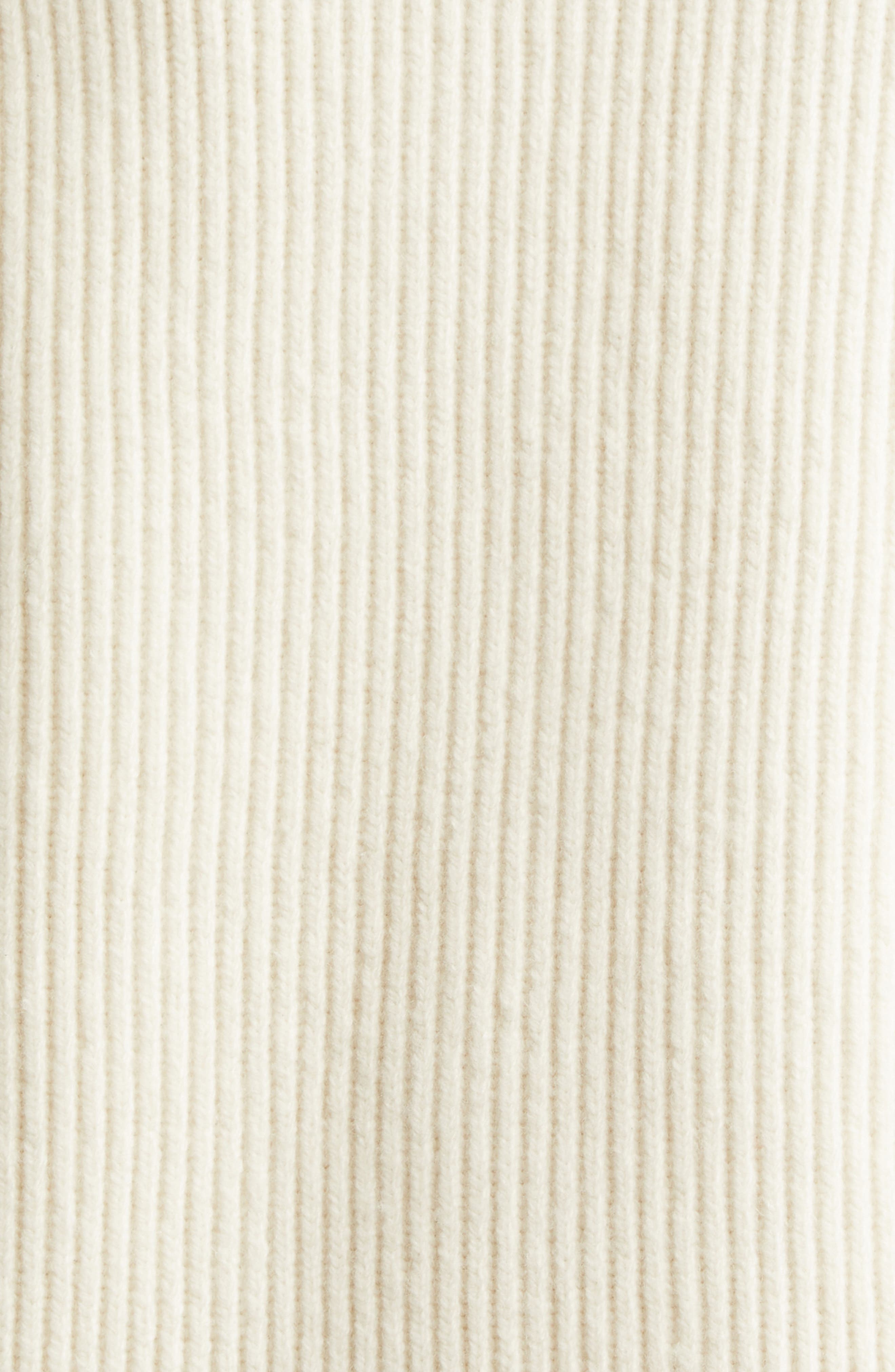 TOTEME Double Breasted Shawl Collar Wool Blend Rib Cardigan in Milk at Nordstrom - 7