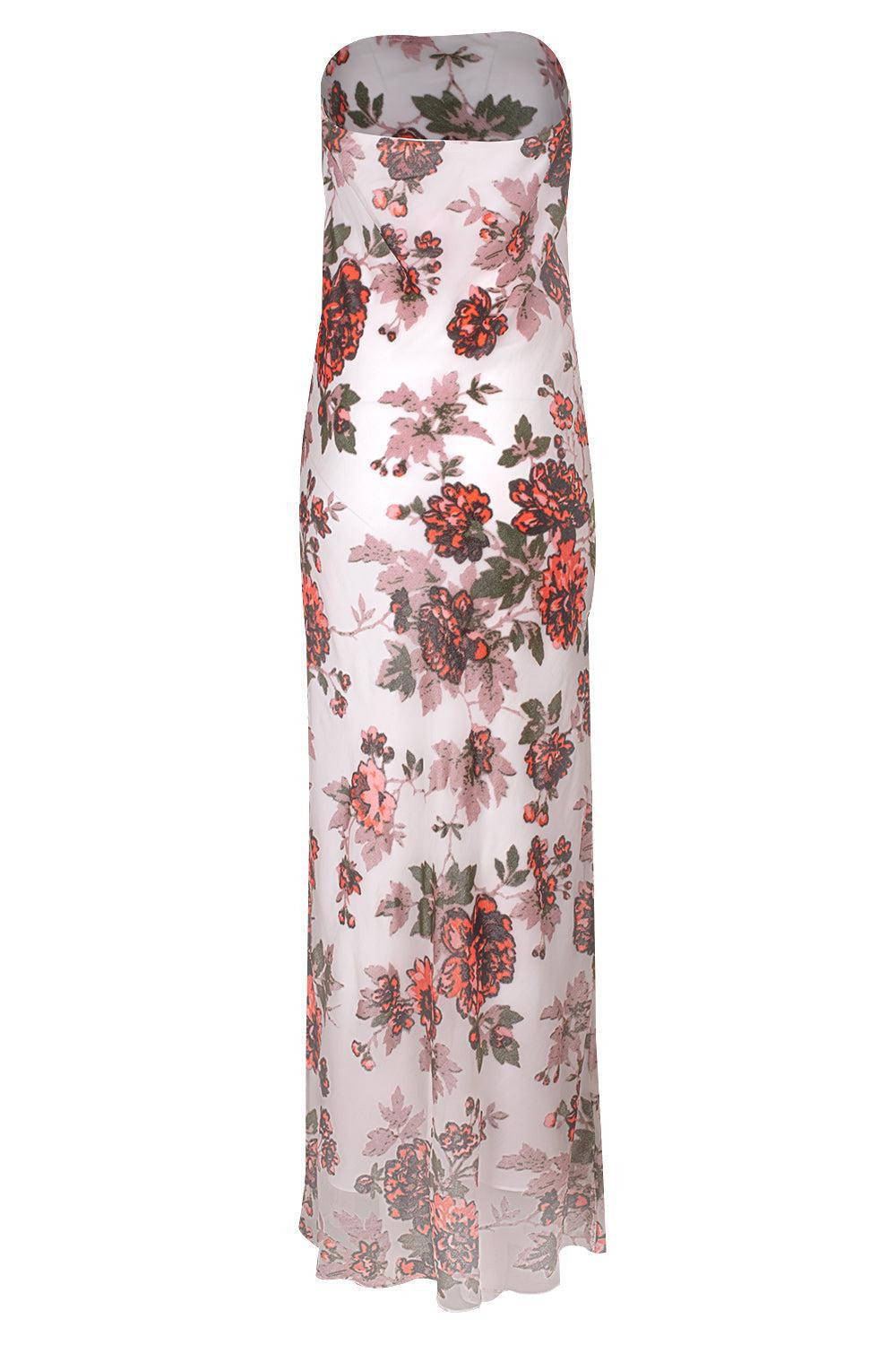 Floral Strapless Gown - 4