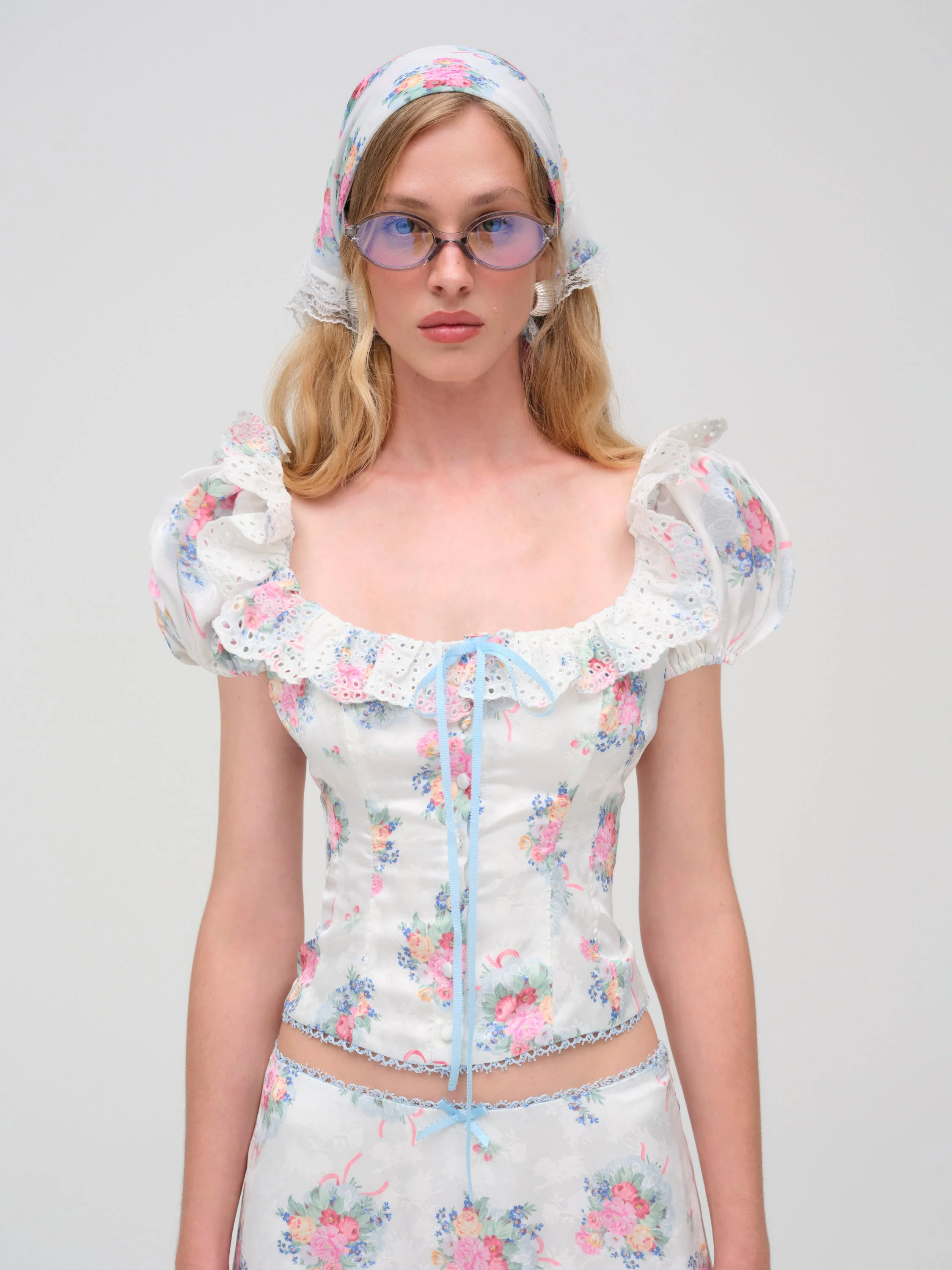 Doily Bouquet Short Sleeve Top - 1