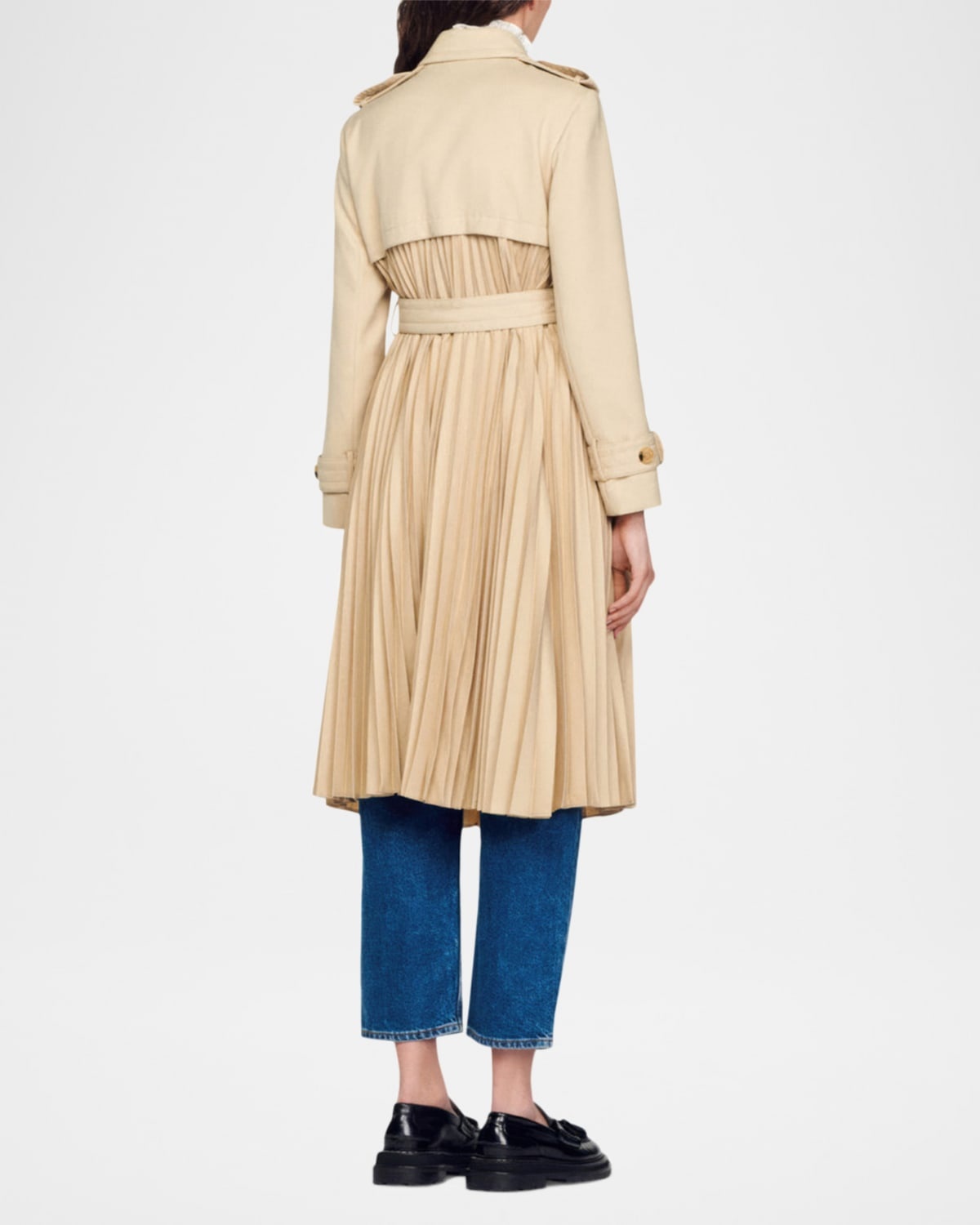 Sandro Vino Pleated Trench Coat | neimanmarcus | REVERSIBLE
