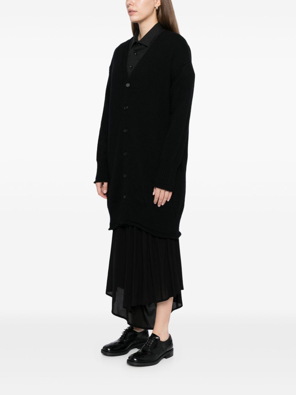 intarsia-knit cardi-coat - 3