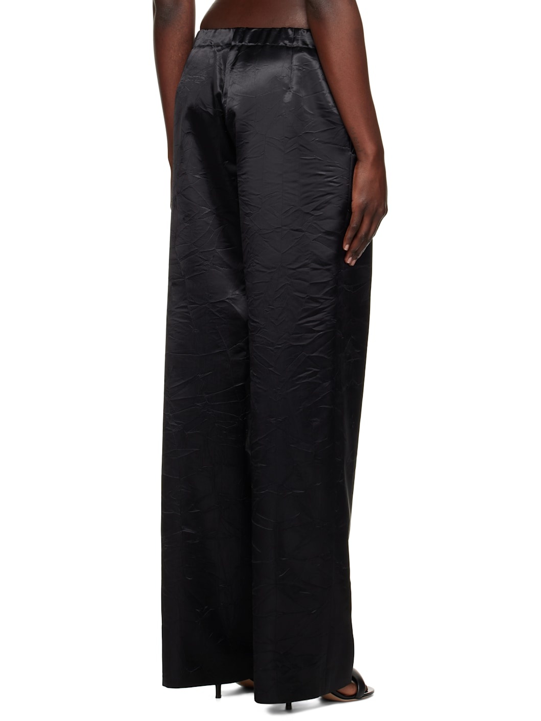 Black Fluid Trousers - 3