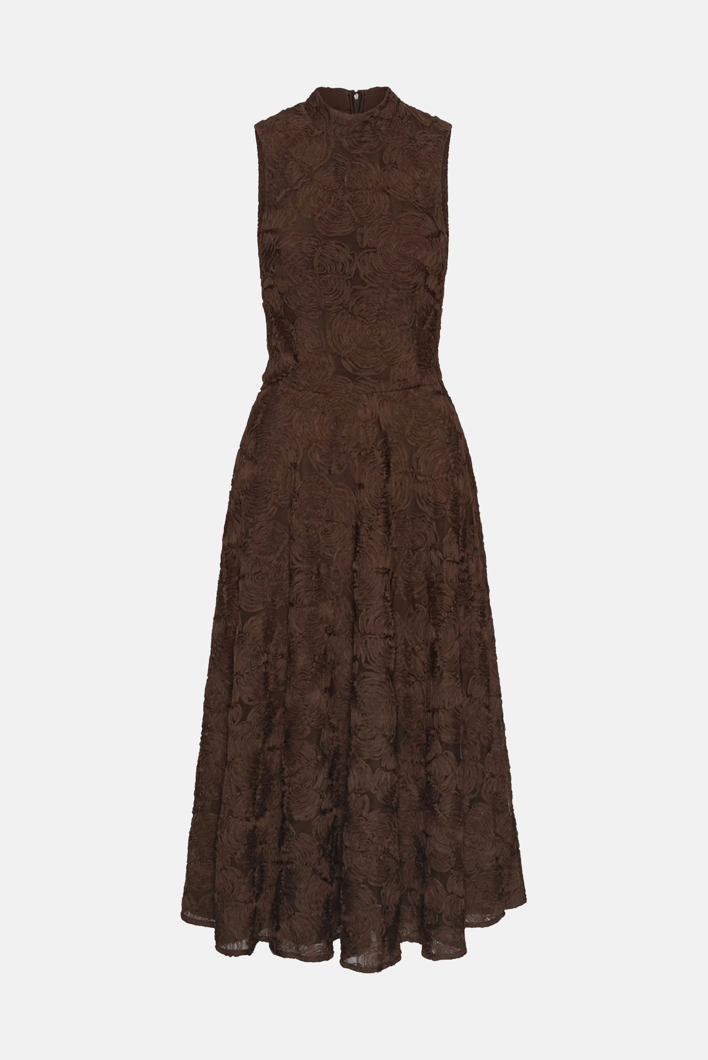 Maxi dress in mesh with floral pattern. - 1