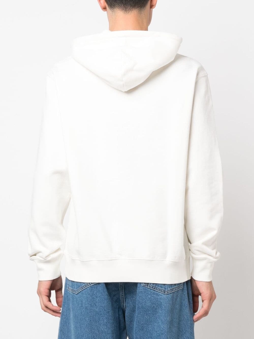 embroidered-logo cotton hoodie - 4