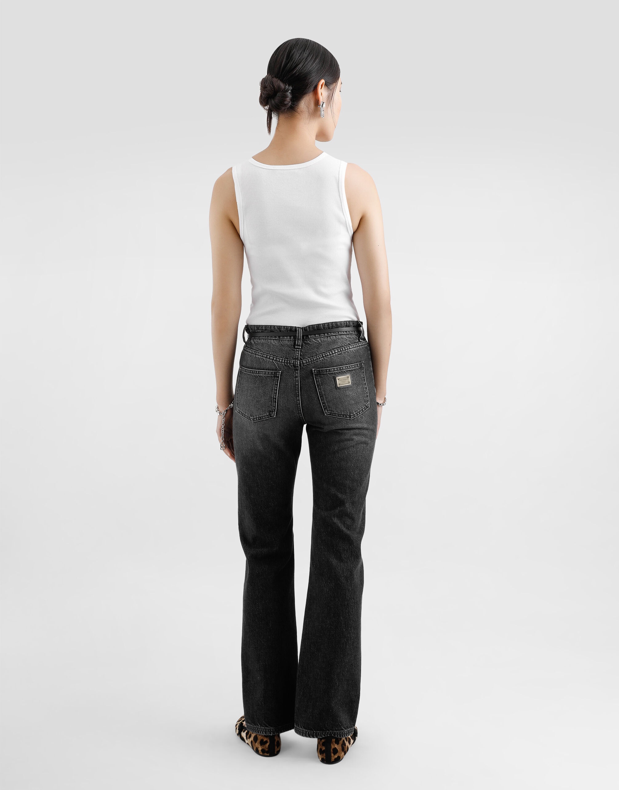 Fine-rib jersey tank top with DG logo pin - 3