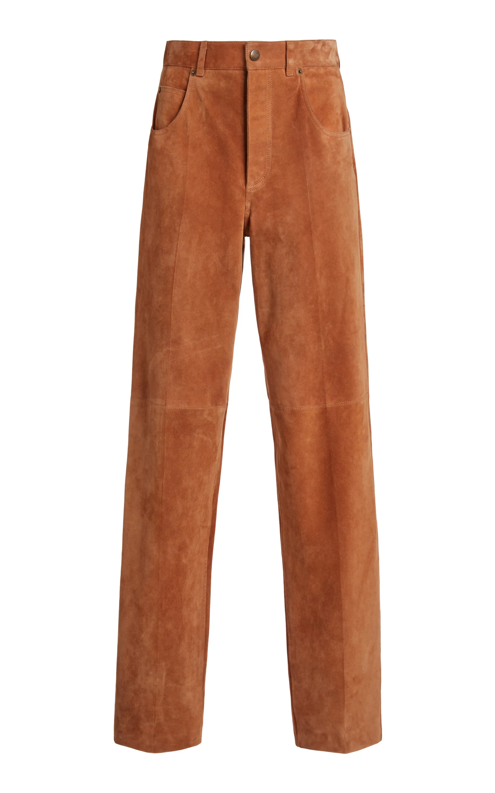 Suede Straight-Leg Pants brown - 1